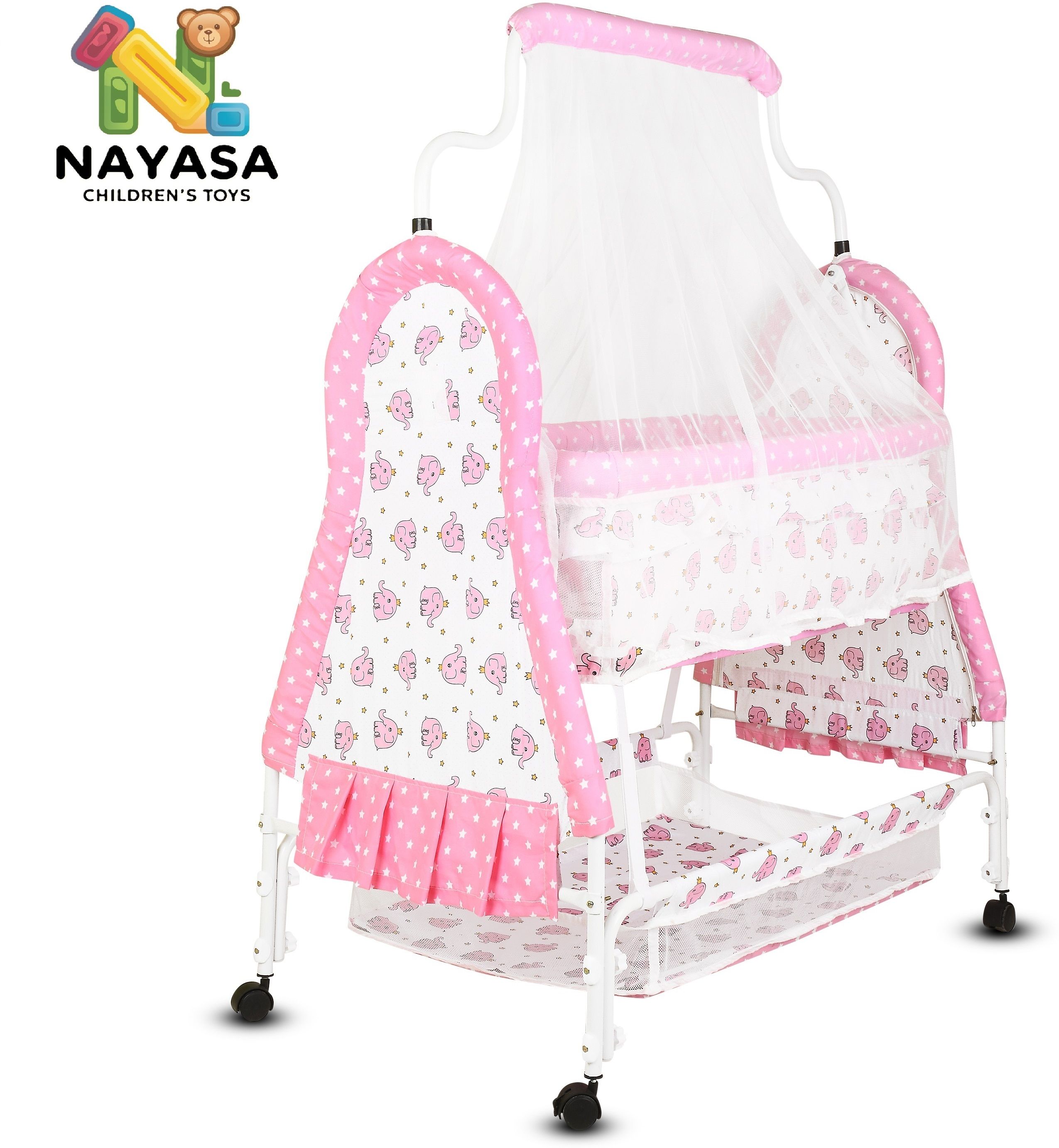 nayasa Cradle for kids cradle for baby boy and girl Cradle With Swing & Mosquito Net-picture-38