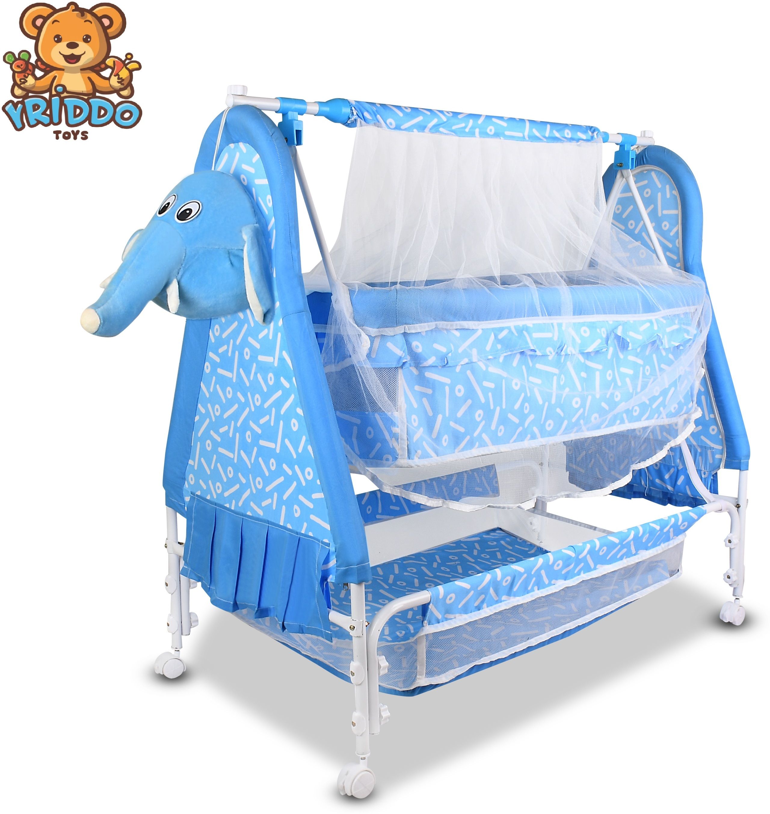 kriddo Cradle for kids cradle for baby boy and girl Cradle With Swing & Mosquito Net-picture-25
