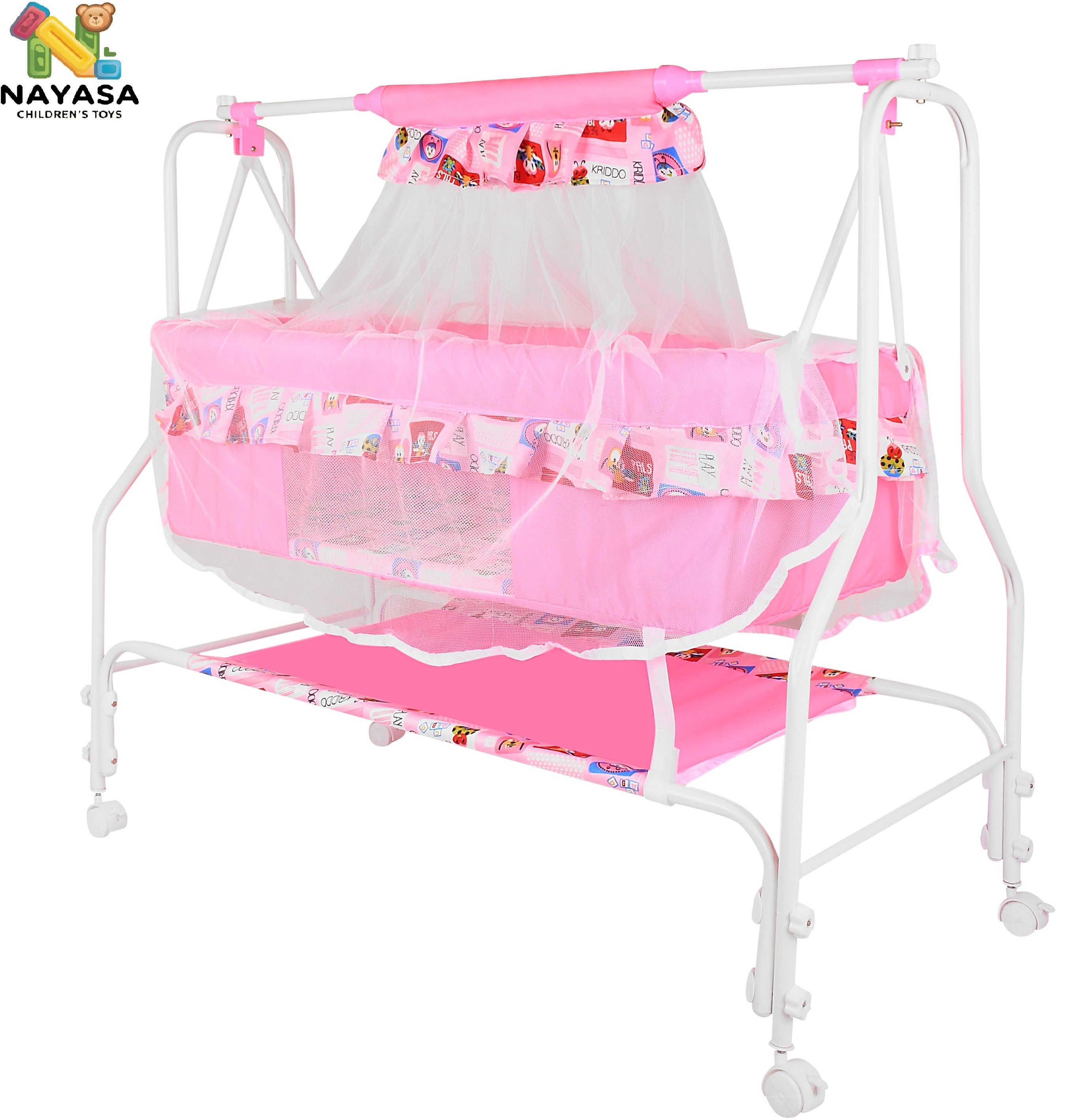 nayasa Cradle for kids cradle for baby boy and girl Cradle With Swing & Mosquito Net-picture-14