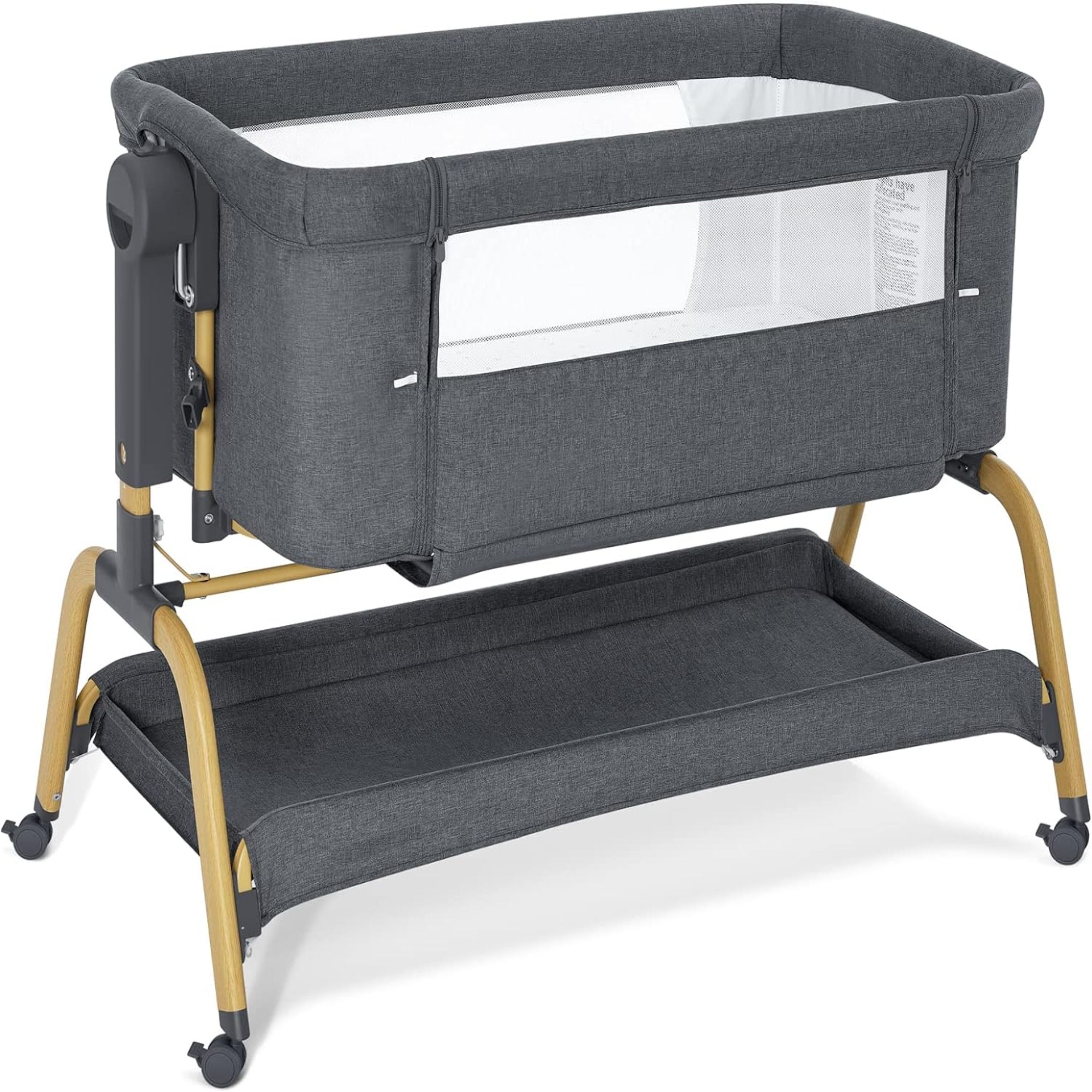 look mama 3 in 1 Baby Bassinet - Bedside Sleeper, Rocking Cradle, 6 Adjustable Height Bassinet-picture-28