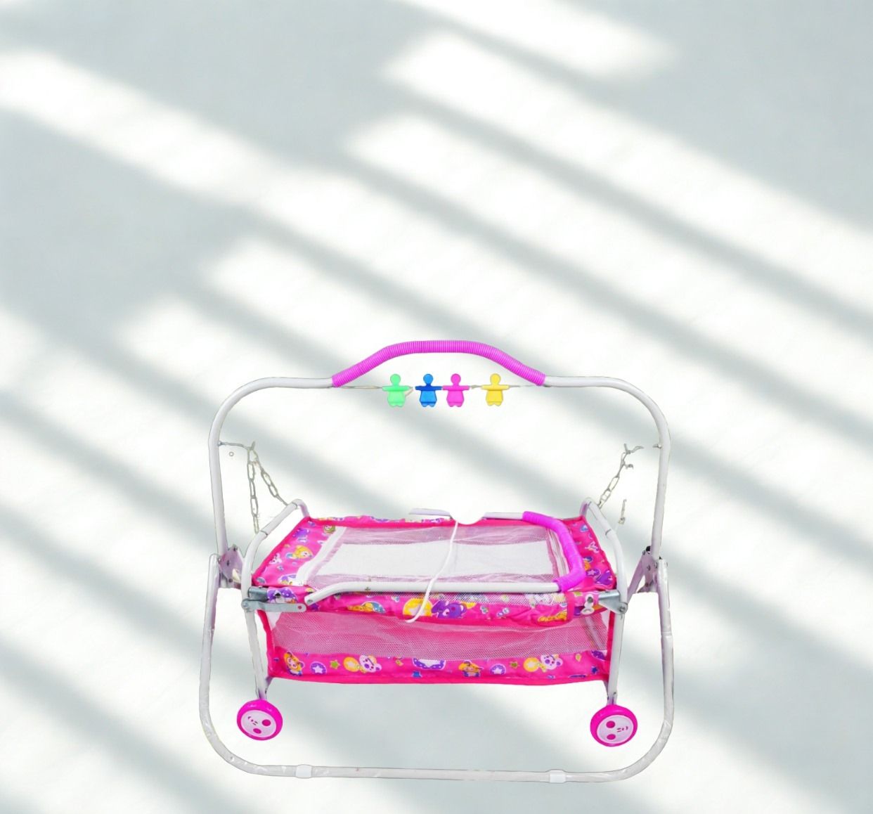 imphi Baby Cradle with Wheels and Breathable Fabric for Newborn Comfort Cot-picture-18