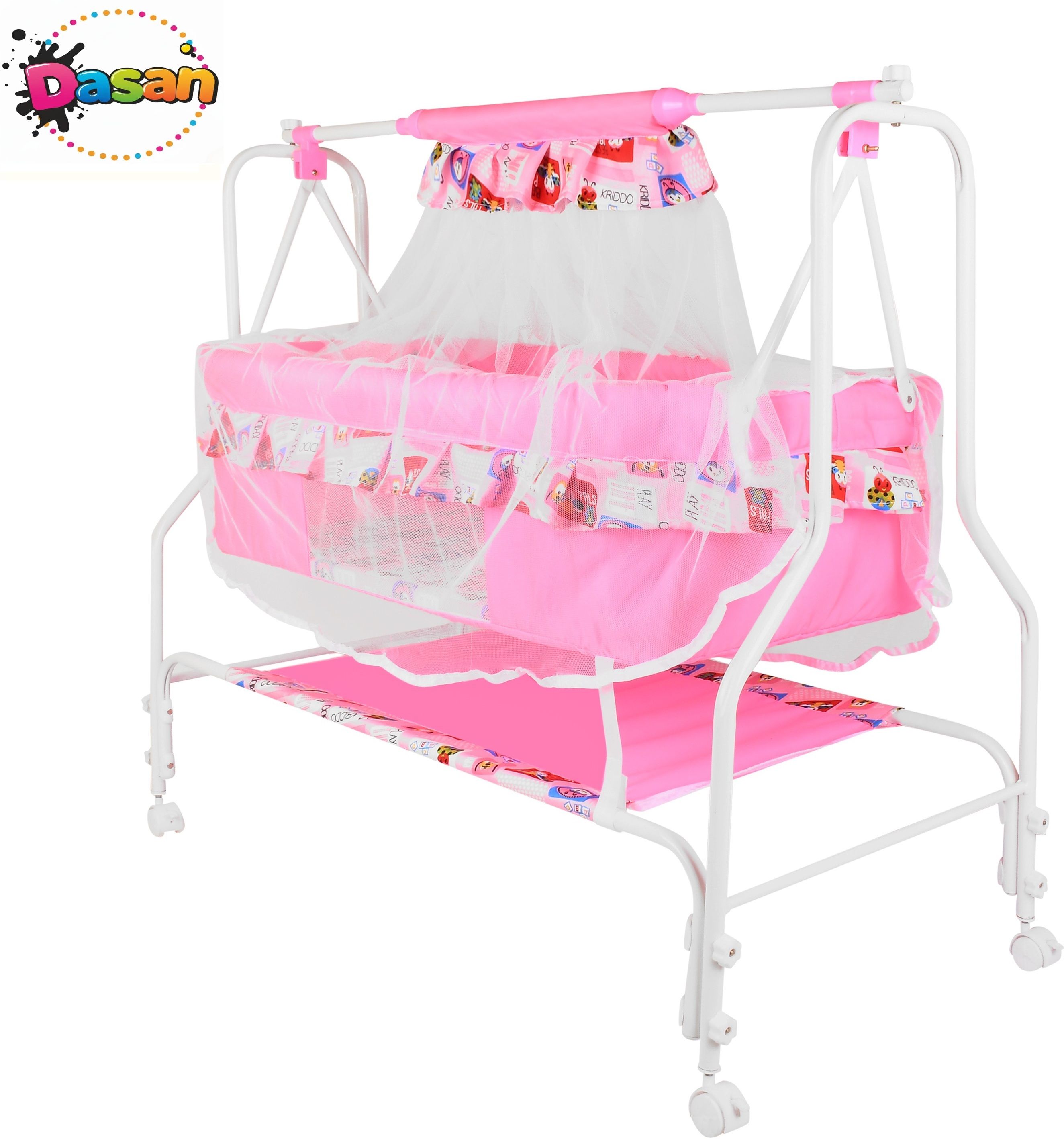 Cradle for kids cradle for baby boy and girl Cradle With Swing & Mosquito Net-image-23