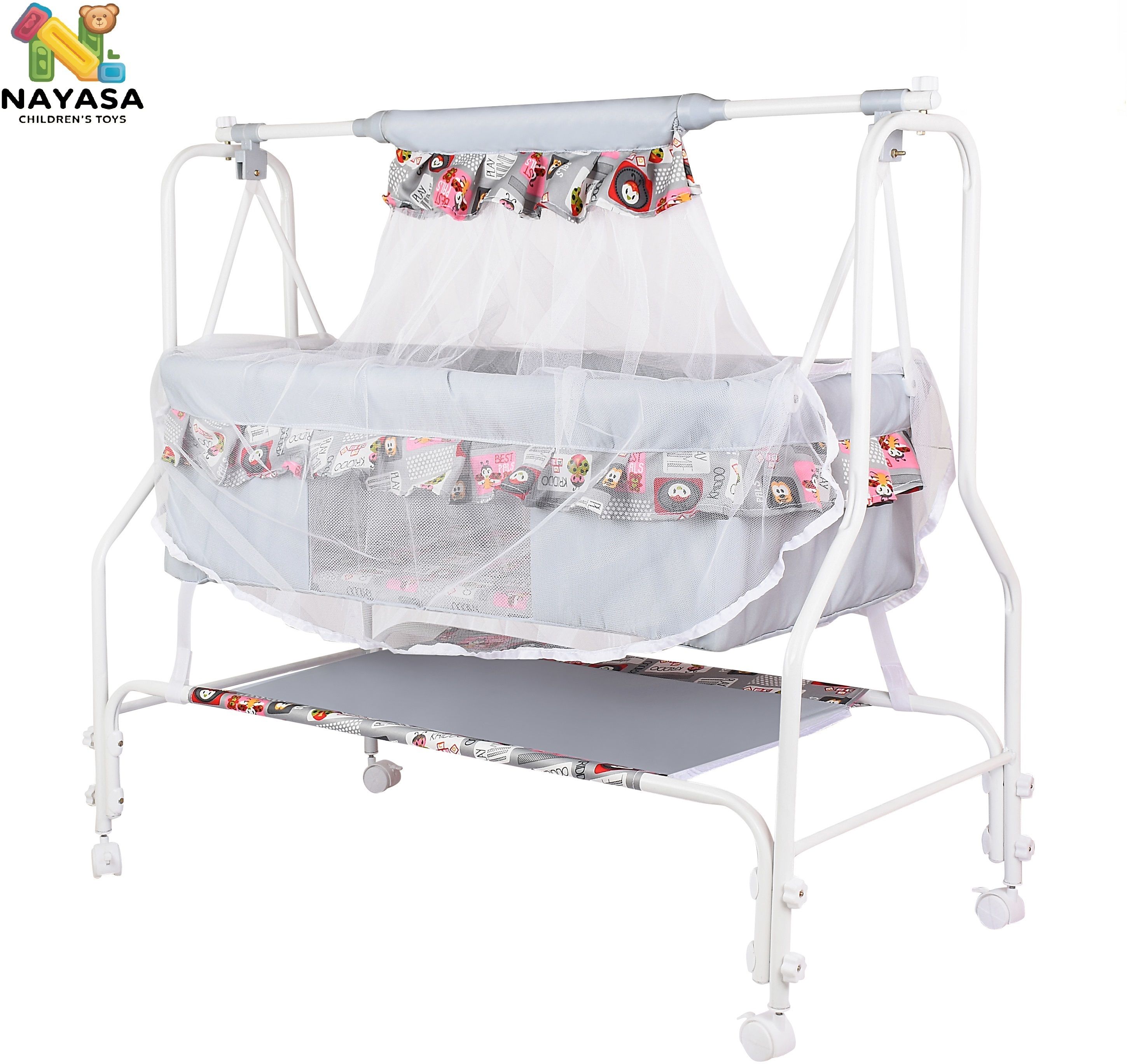 nayasa Cradle for kids cradle for baby boy and girl Cradle With Swing & Mosquito Net-picture-17