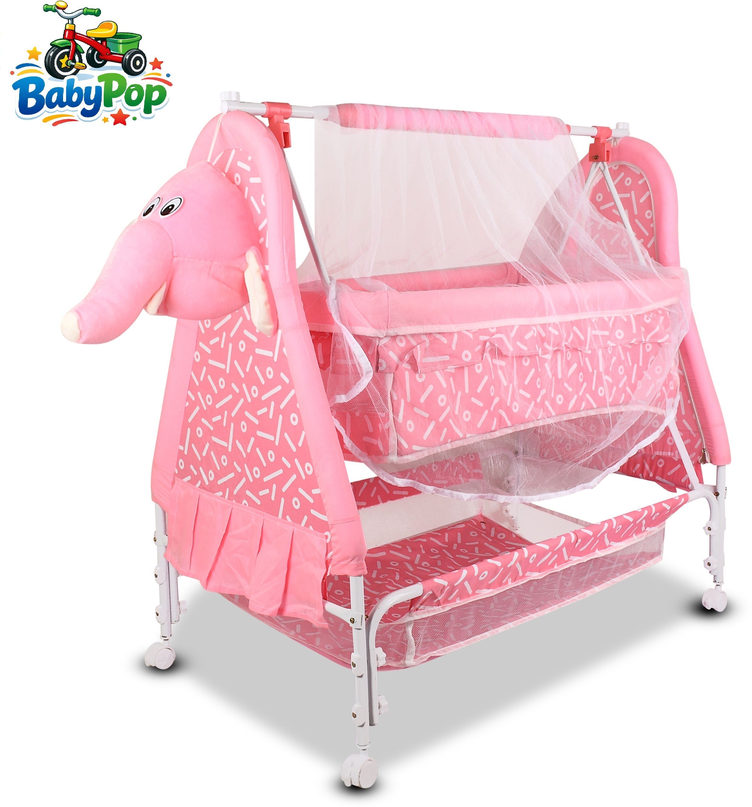 babypop Cradle for kids cradle for baby boy and girl Cradle With Swing & Mosquito Net-picture-17