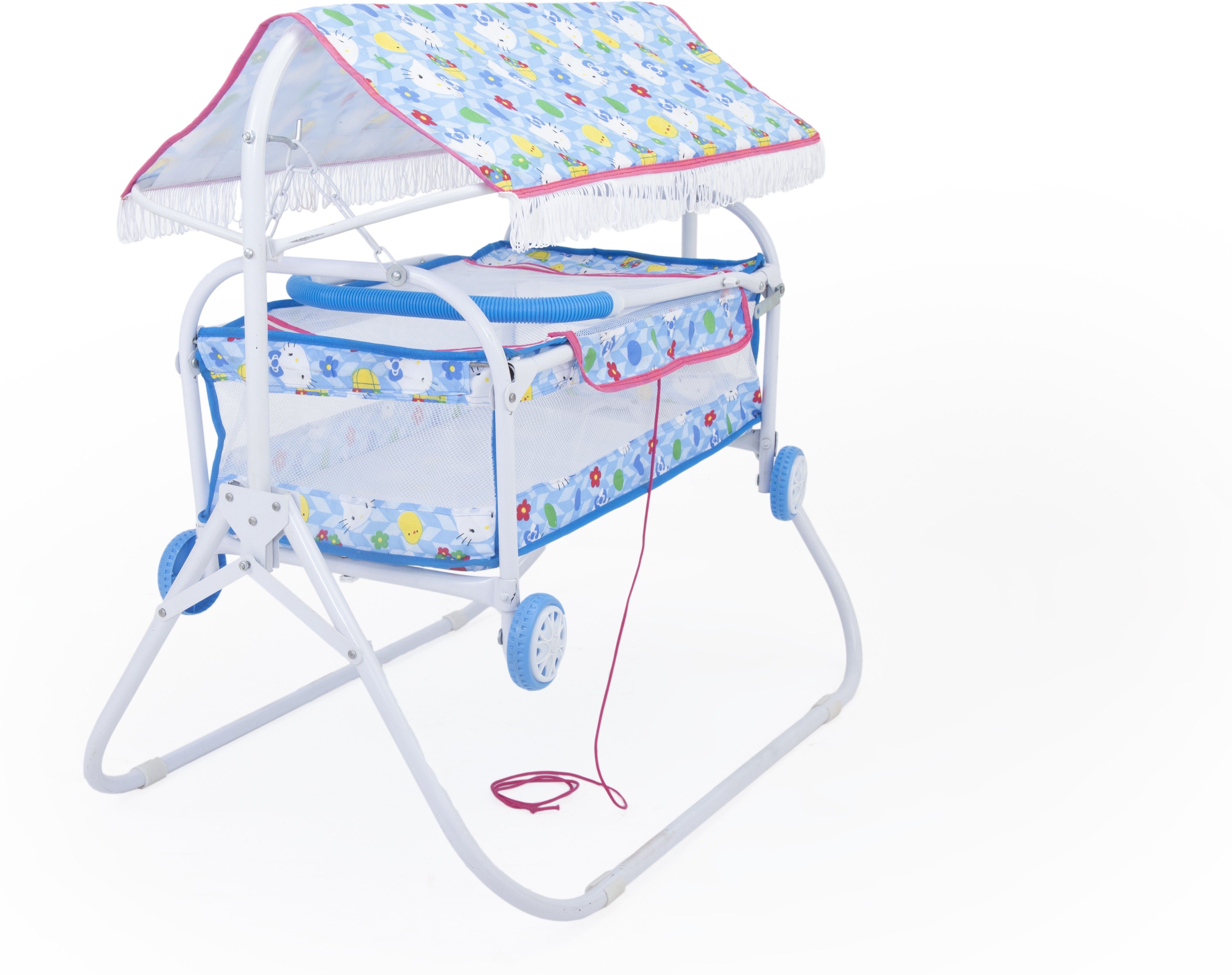 Cradle for new born baby | Swing Jhula for baby | kids cradle with mosquito net Cot-image-49