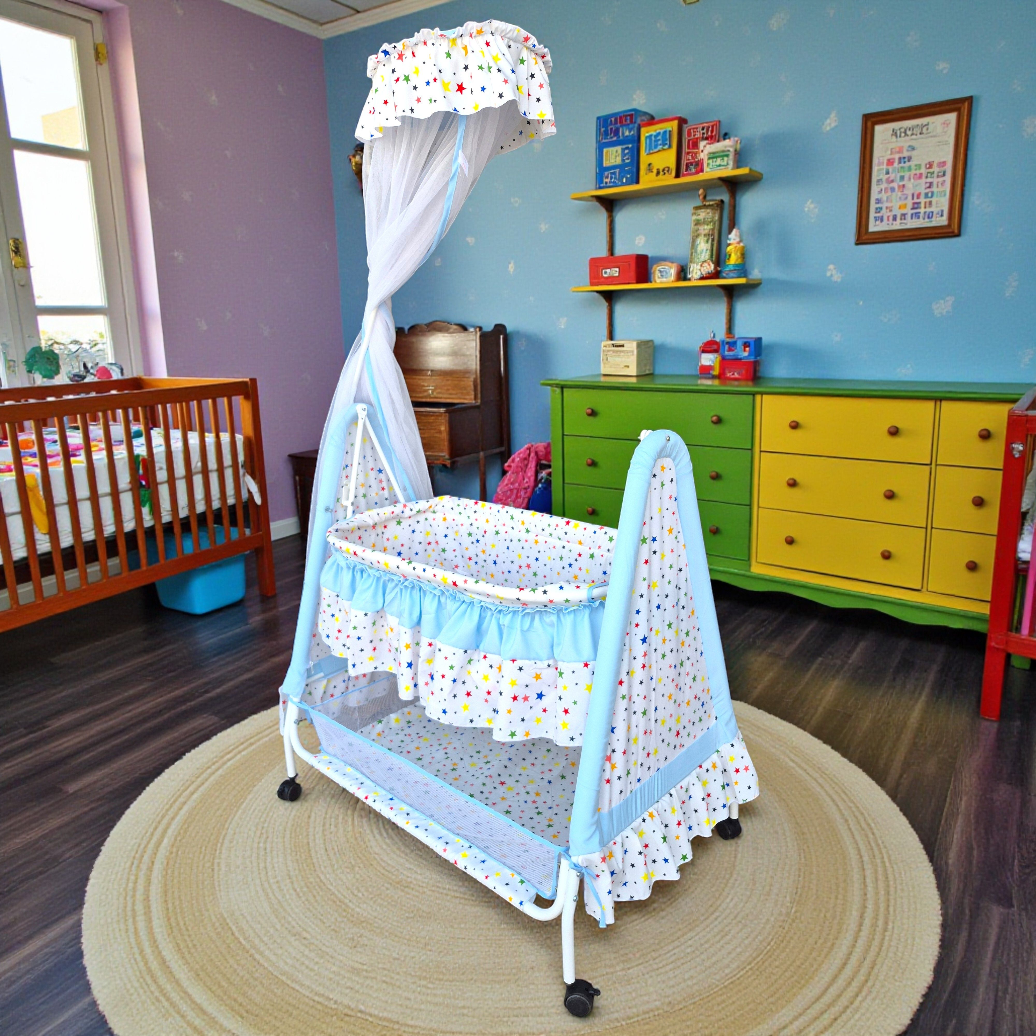 ASTRA Baby Cradle with Mattress & Basket Mosquito Net – Ideal Gift for Newborn Bassinet-image-44