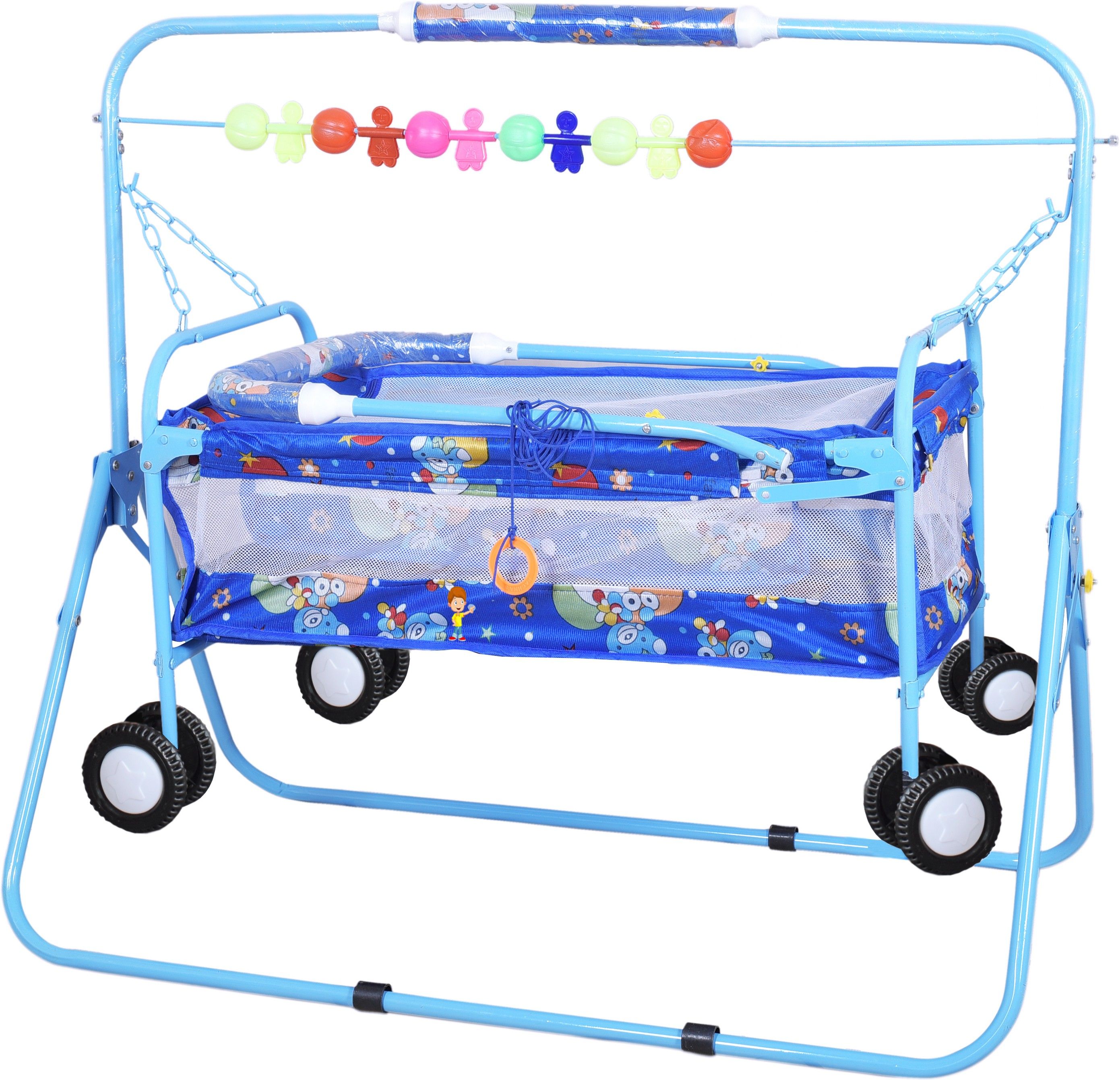 Baby Swing Cradle Cot and Stroller/Jhulla with Mosquito Net, J17 Bassinet-image-13