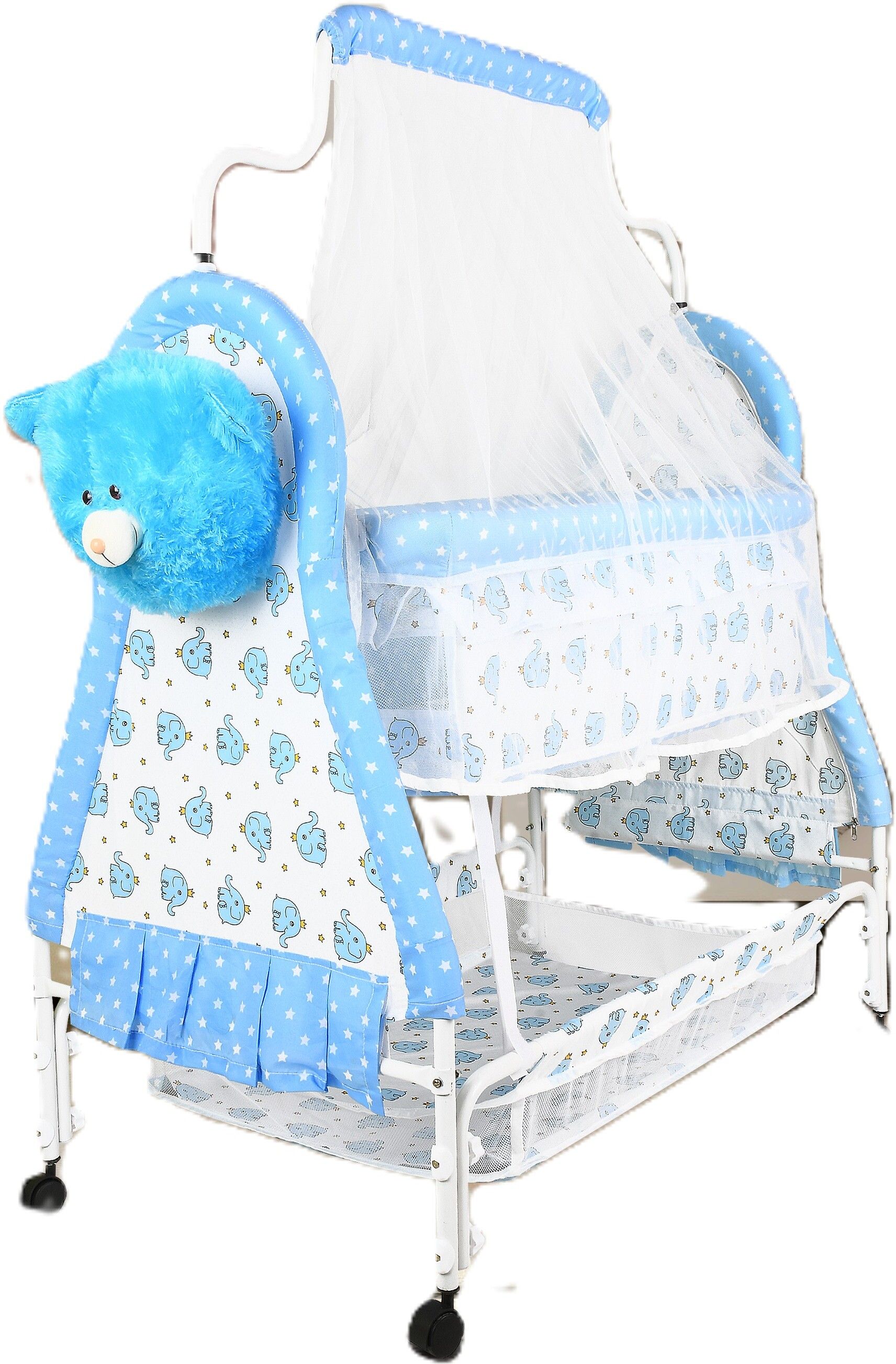 crew4 BEST QUALITY BABY CRADLE Jhula Cute Panda Face WITH SWING LOCK FUNCTION-picture-13