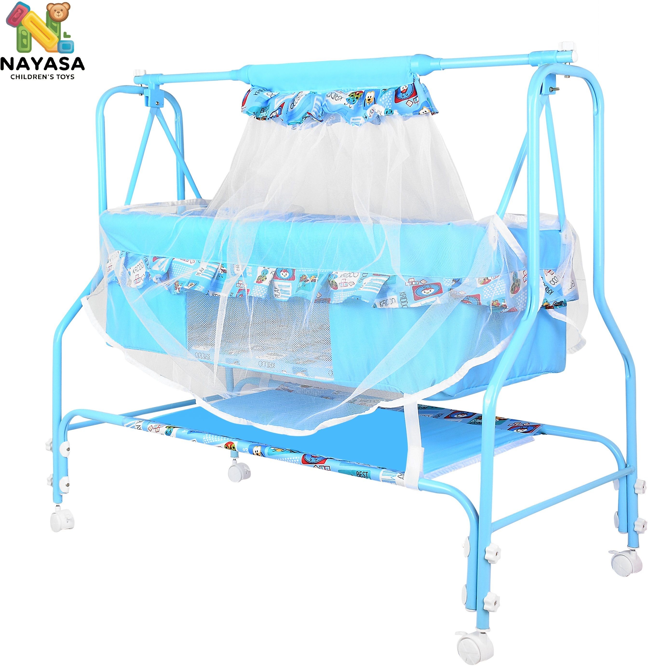 nayasa Cradle for kids cradle for baby boy and girl Cradle With Swing & Mosquito Net-picture-45