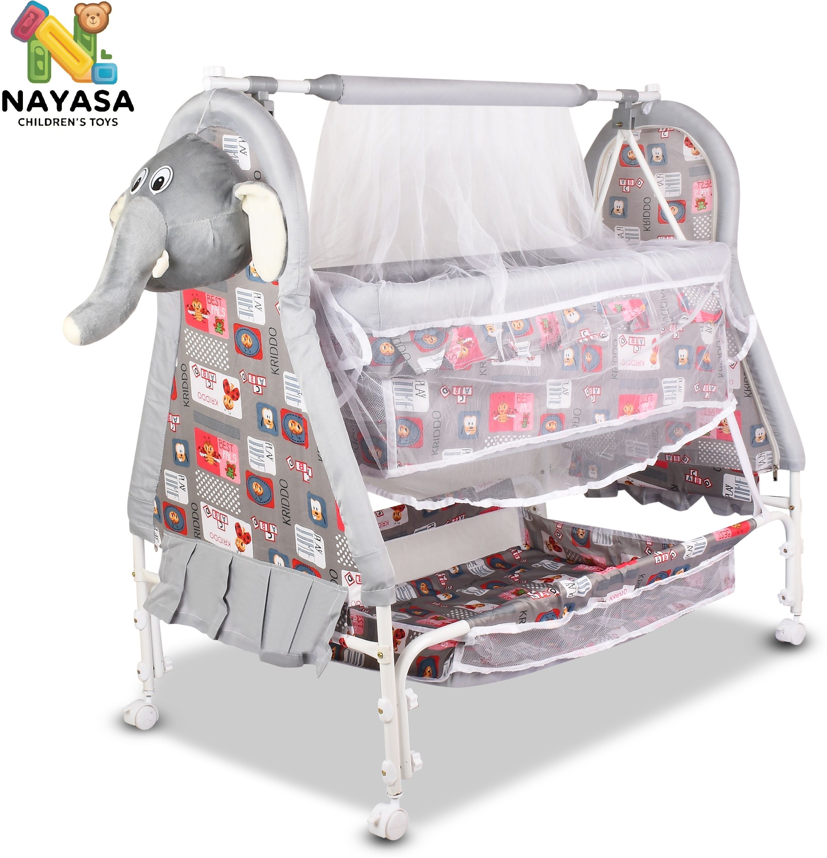 nayasa Cradle for kids cradle for baby boy and girl Cradle With Swing & Mosquito Net-picture-25