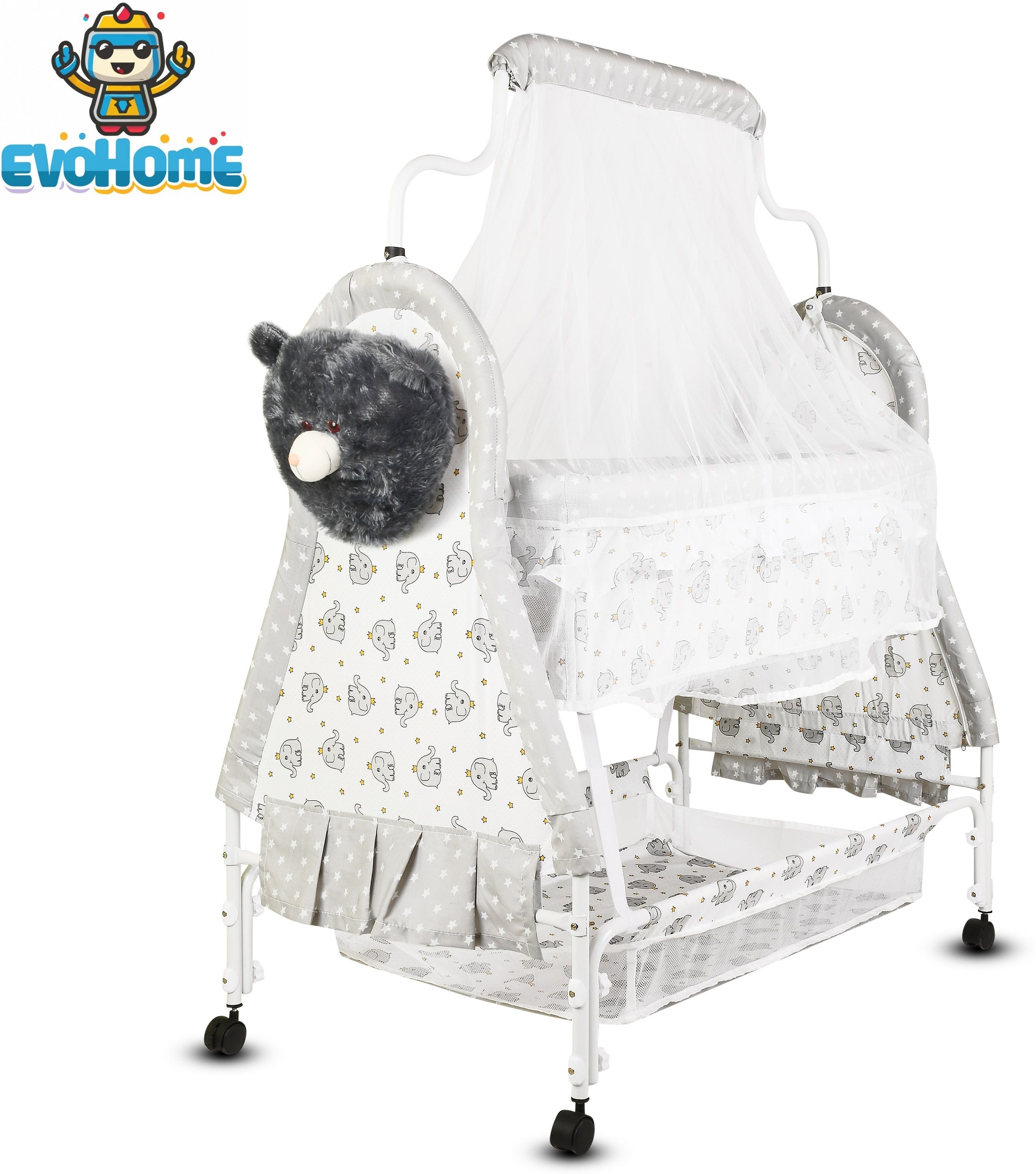 evohome Cradle for kids cradle for baby boy and girl Cradle With Swing & Mosquito Net Bassinet-picture-37