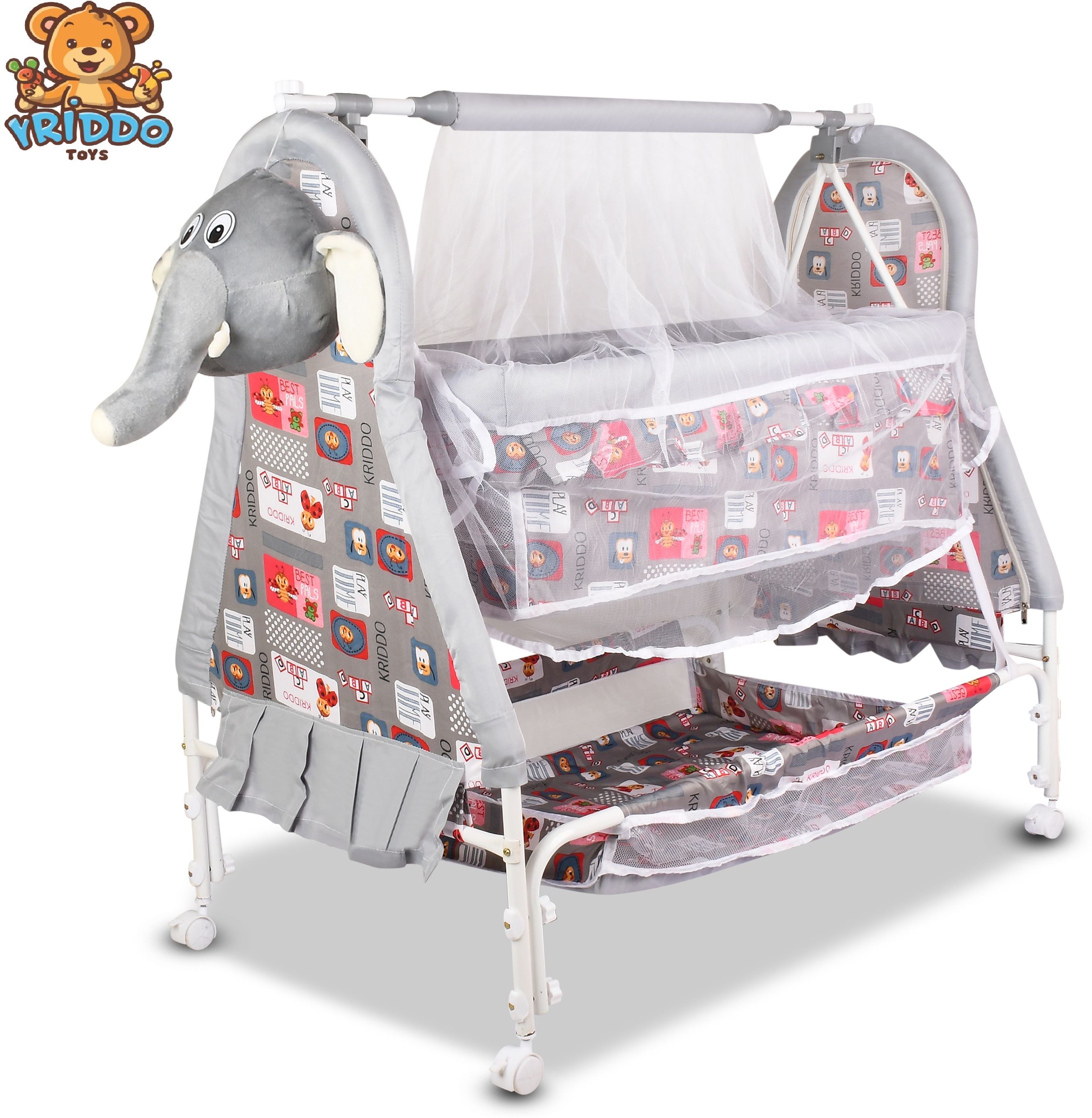 kriddo Cradle for kids cradle for baby boy and girl Cradle With Swing & Mosquito Net-picture-12