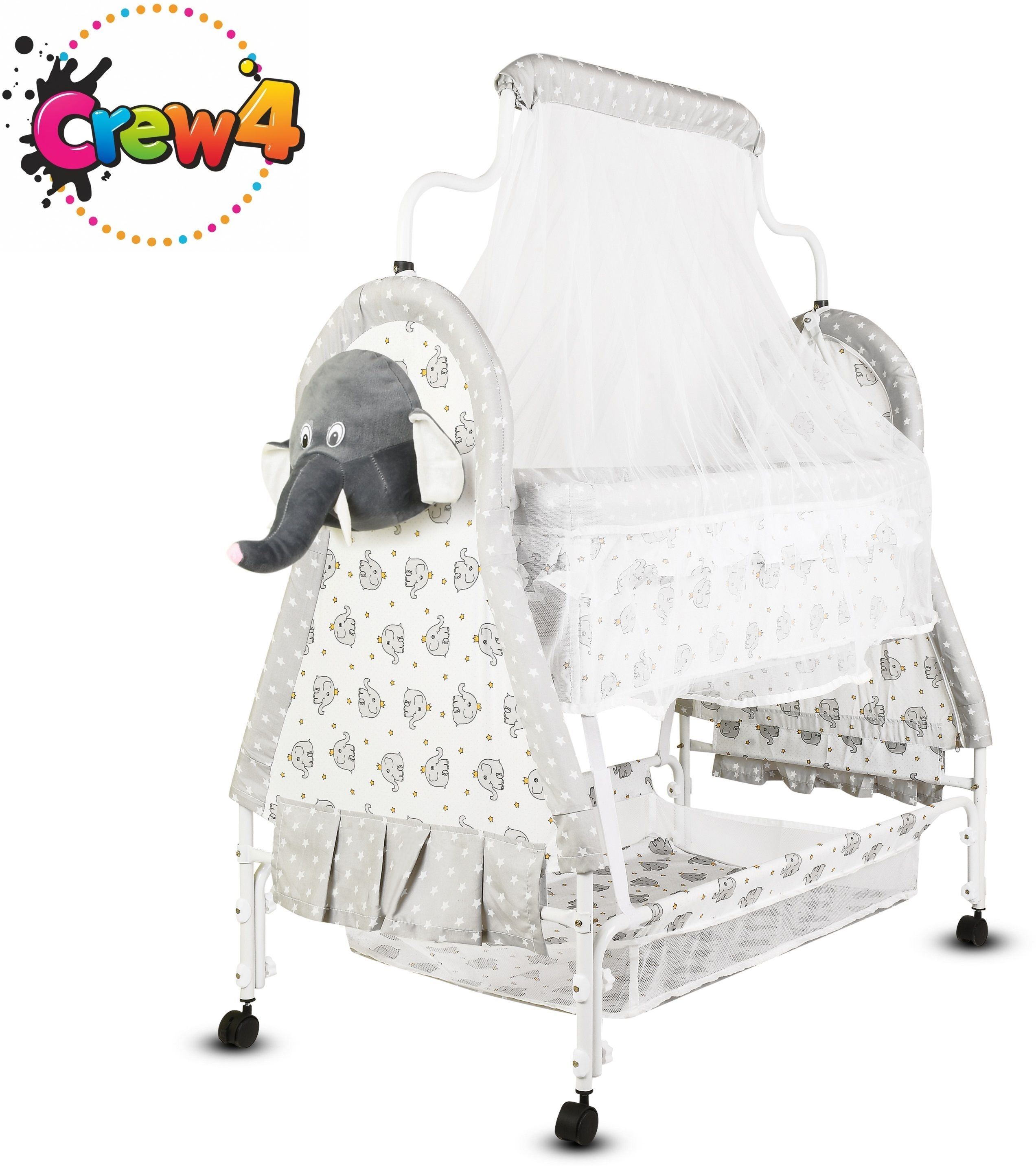 Cradle for kids cradle for baby boy and girl Cradle With Swing & Mosquito Net Bassinet-image-36