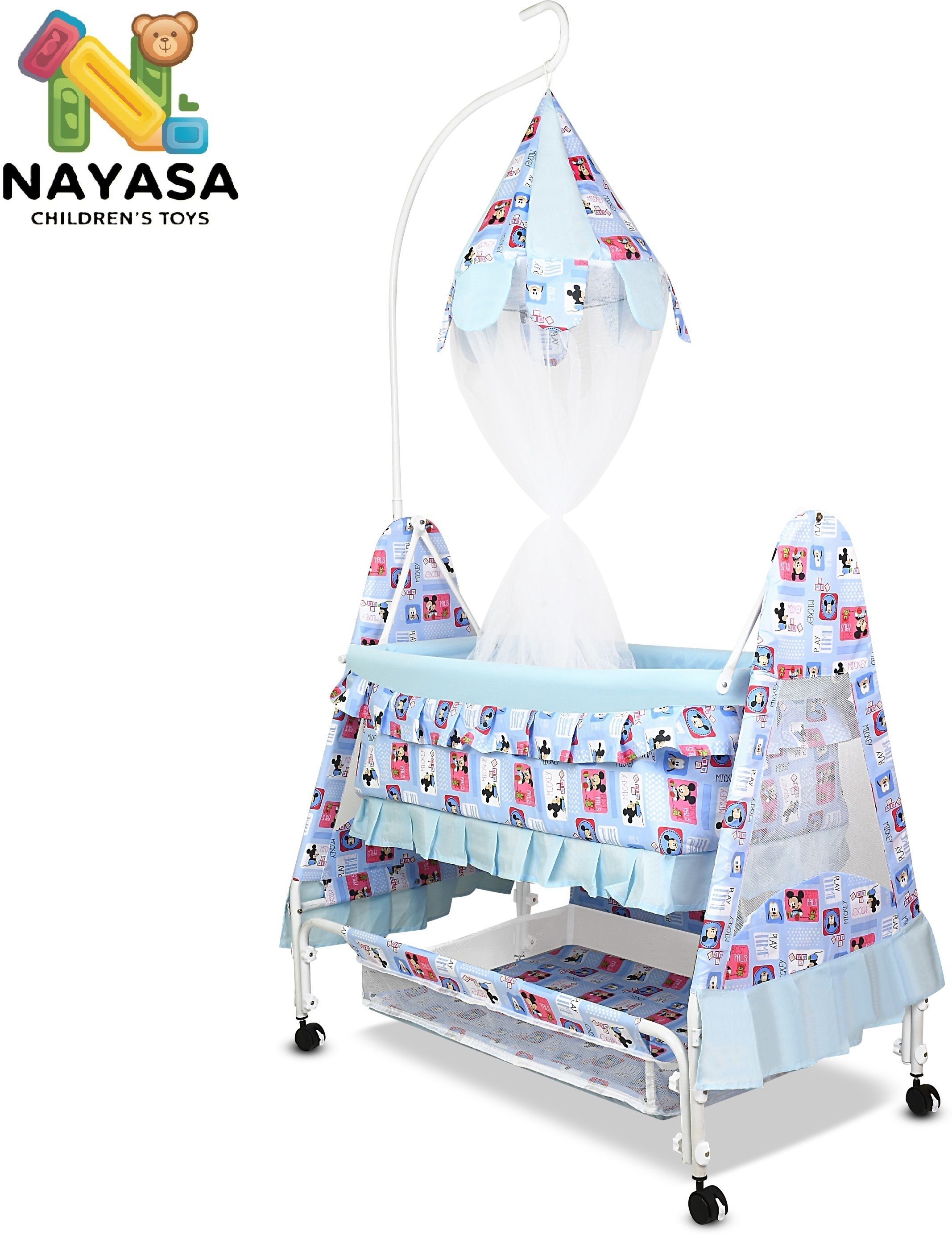 nayasa Cradle for kids cradle for baby boy and girl Cradle With Swing & Mosquito Net Bassinet-picture-33