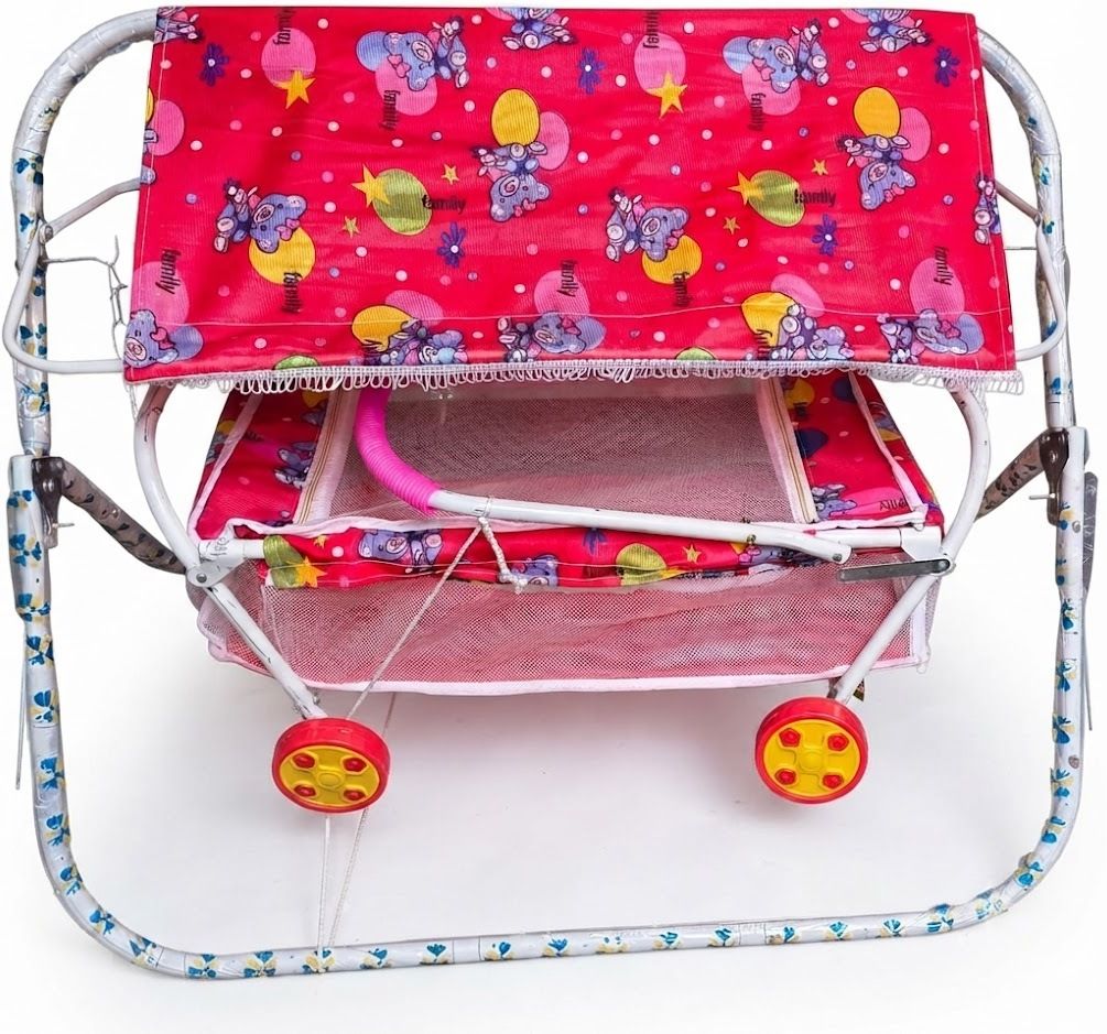 akmetal Red mesh baby cot with wheels Cot-picture-28