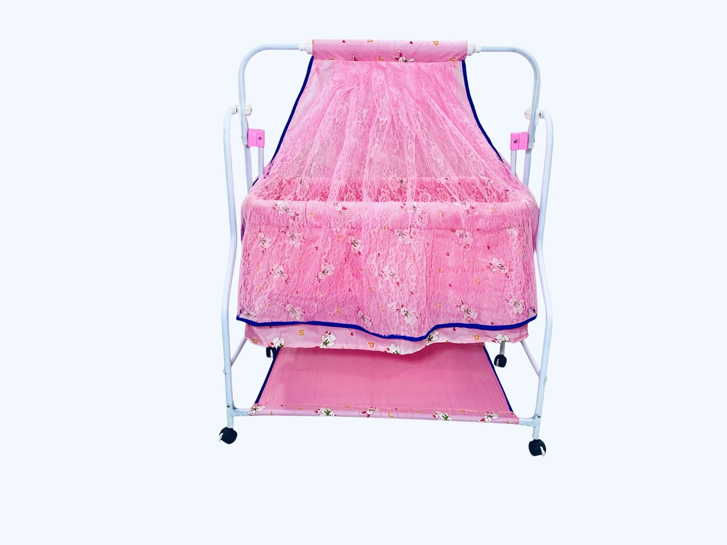 MS BABY Superior Comfort Baby Swing Cradle with Safety Lock (Blue) Bassinet-image-8
