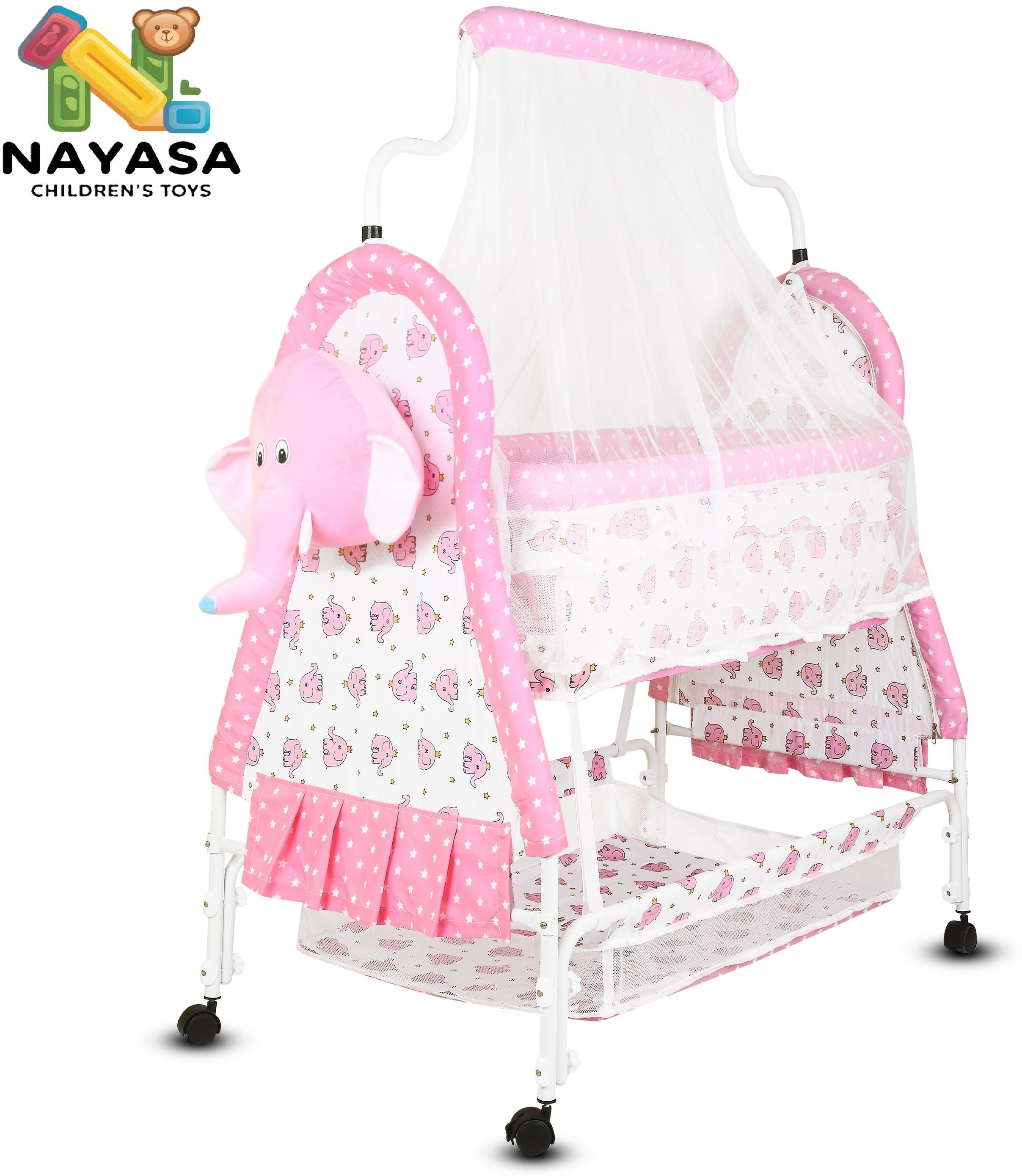 nayasa Cradle for kids cradle for baby boy and girl Cradle With Swing & Mosquito Net Bassinet-picture-42