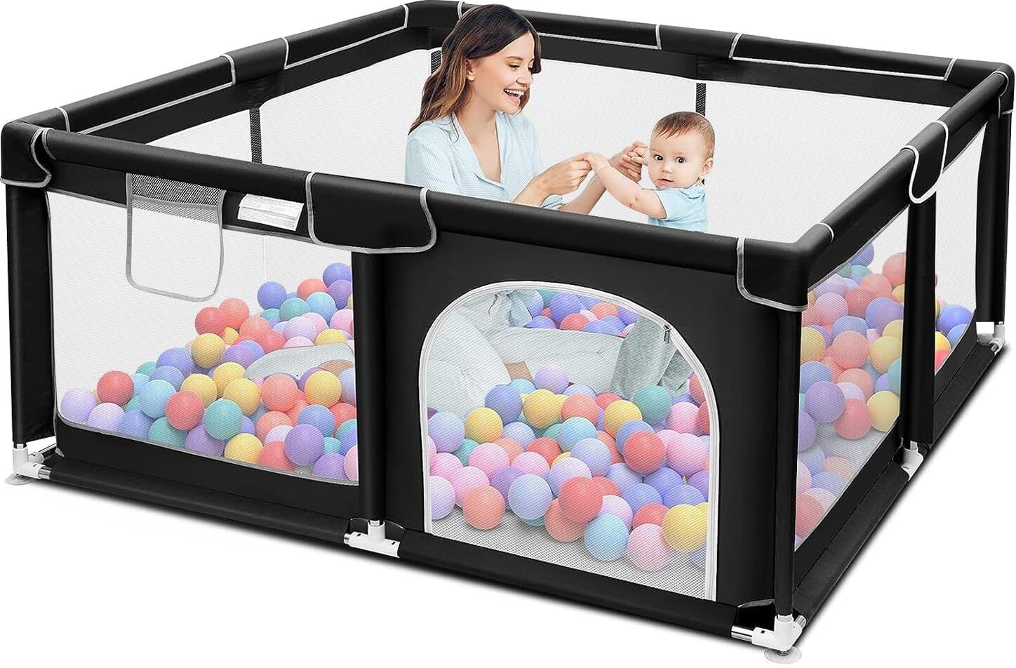 anuvya Babyplaypen kids safety Mesh for Babies play area fence for Toddler(Multicolour) Cot-picture-20