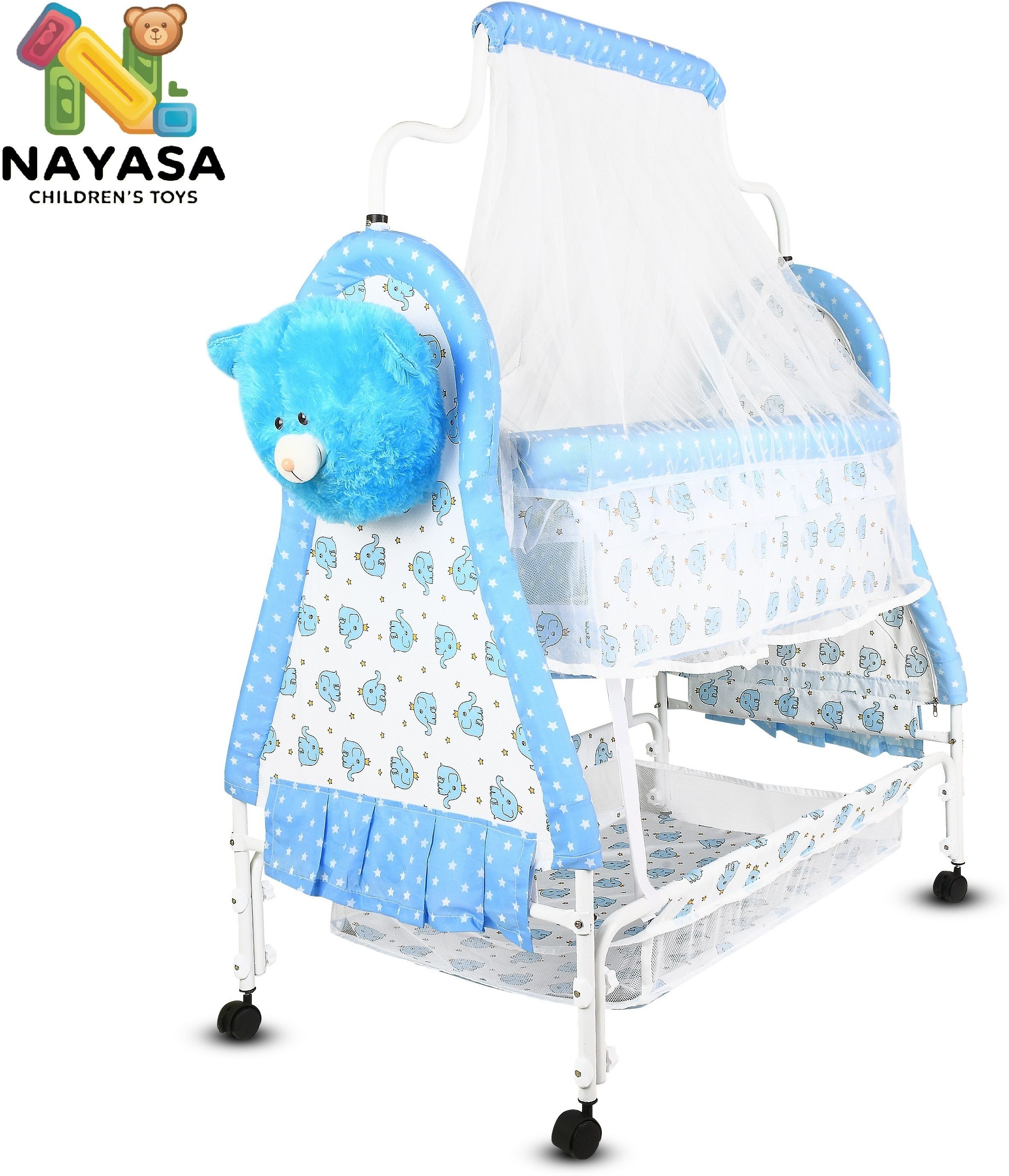 nayasa Cradle for kids cradle for baby boy and girl Cradle With Swing & Mosquito Net Bassinet-picture-44