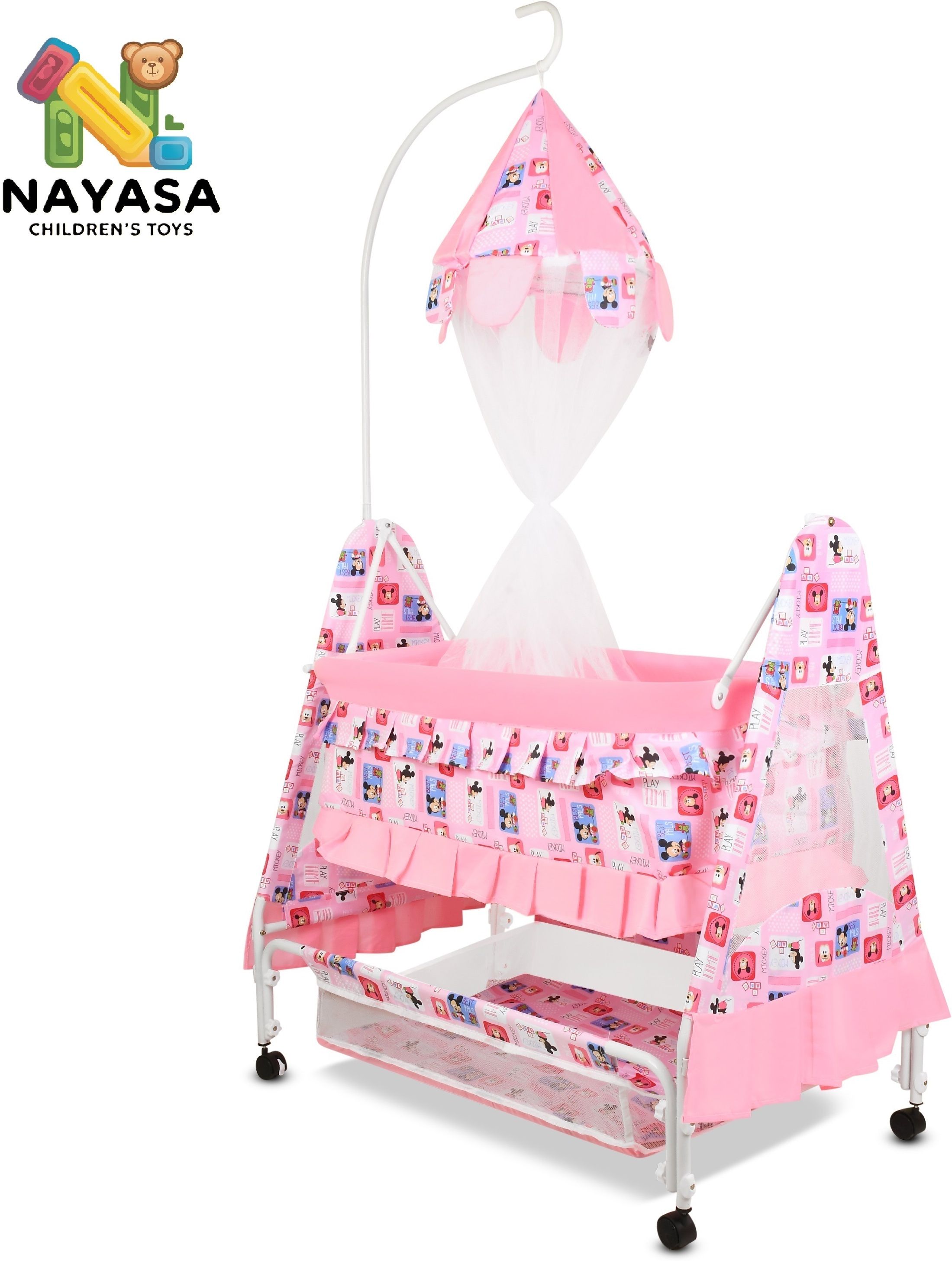 nayasa Cradle for kids cradle for baby boy and girl Cradle With Swing & Mosquito Net-picture-48