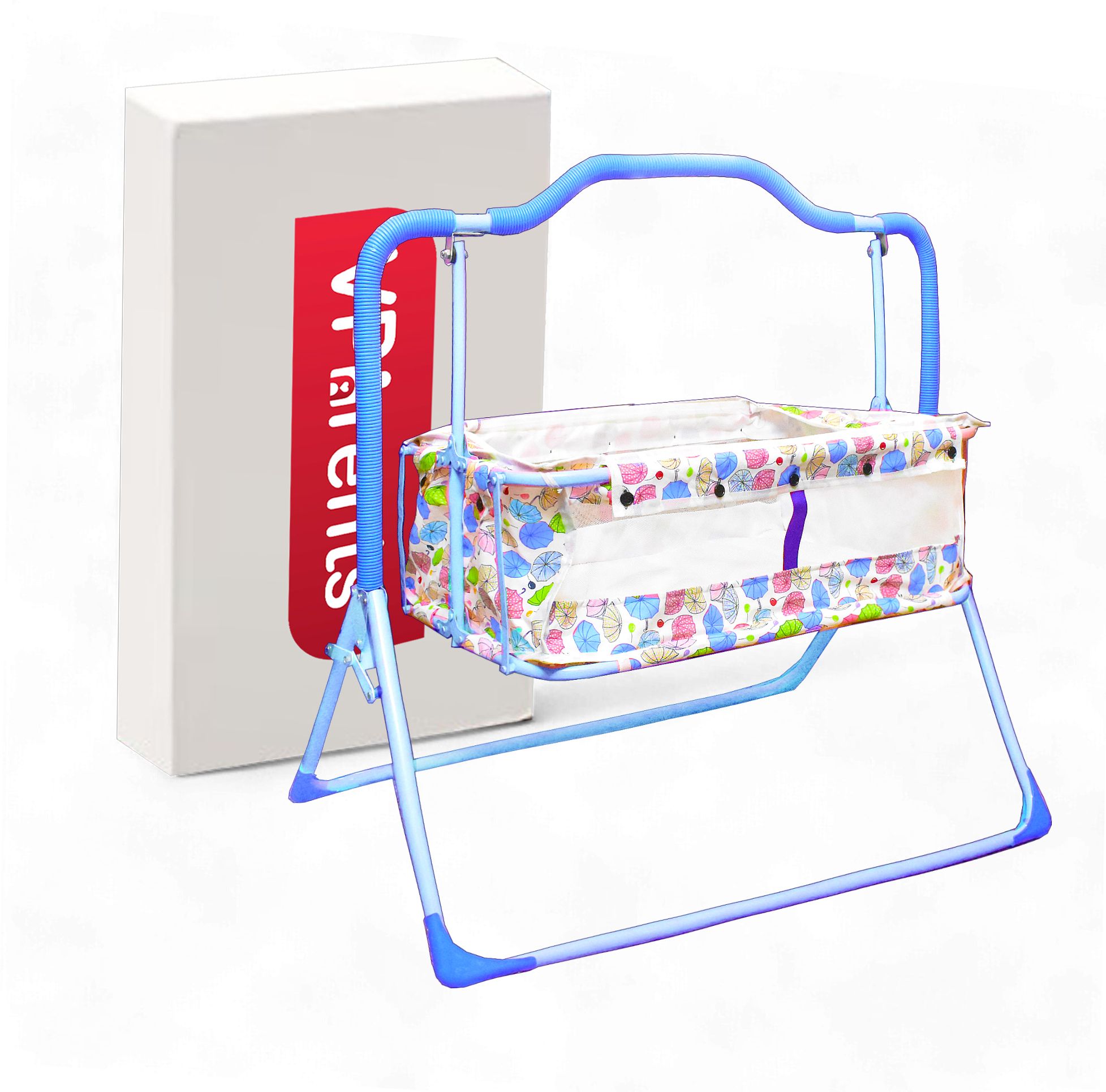 vparents Umbi New Born Baby Crib Bassinet cot Swing Cradle Jhula Palna (Blue) Cot-picture-44