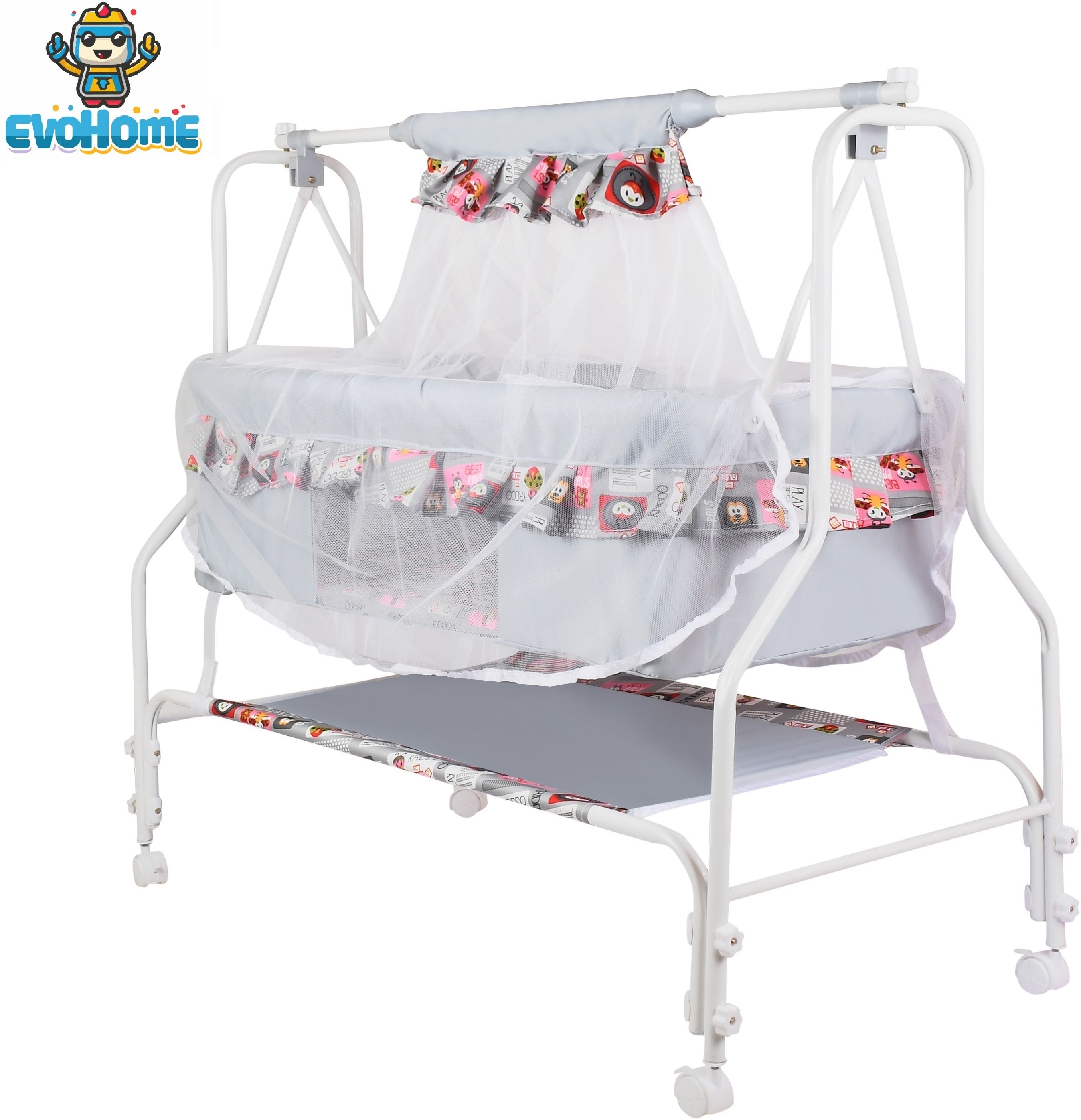 evohome Cradle for kids cradle for baby boy and girl Cradle With Swing & Mosquito Net Bassinet-picture-38