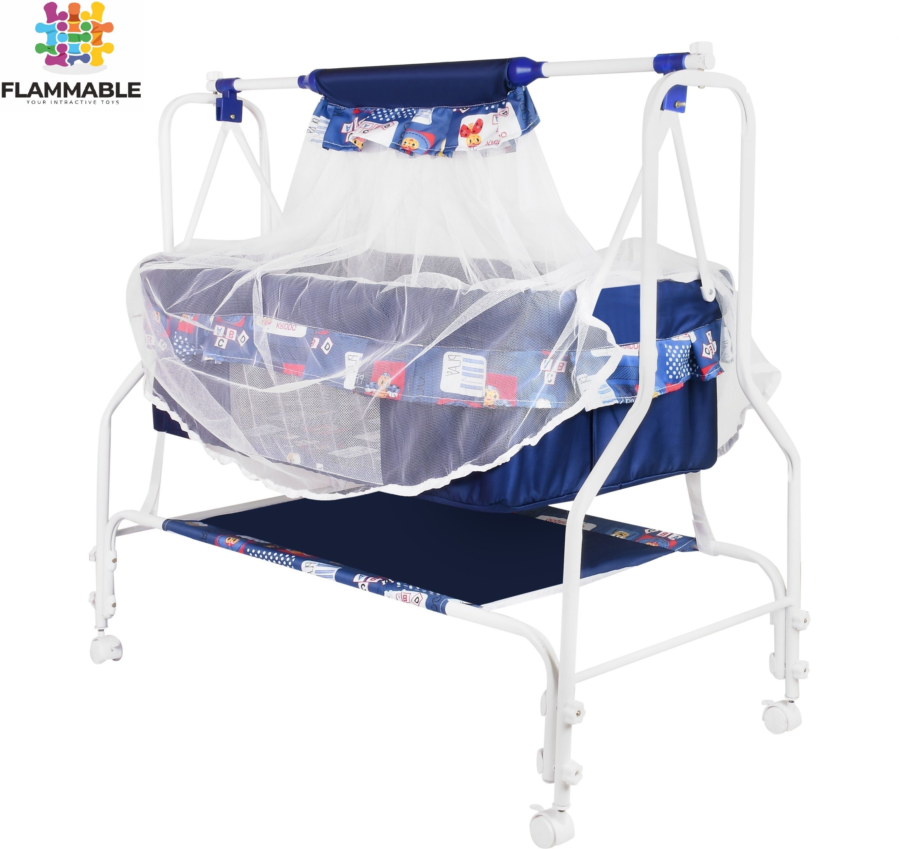 flammable Cradle for kids cradle for baby boy and girl Cradle With Swing & Mosquito Net-picture-27