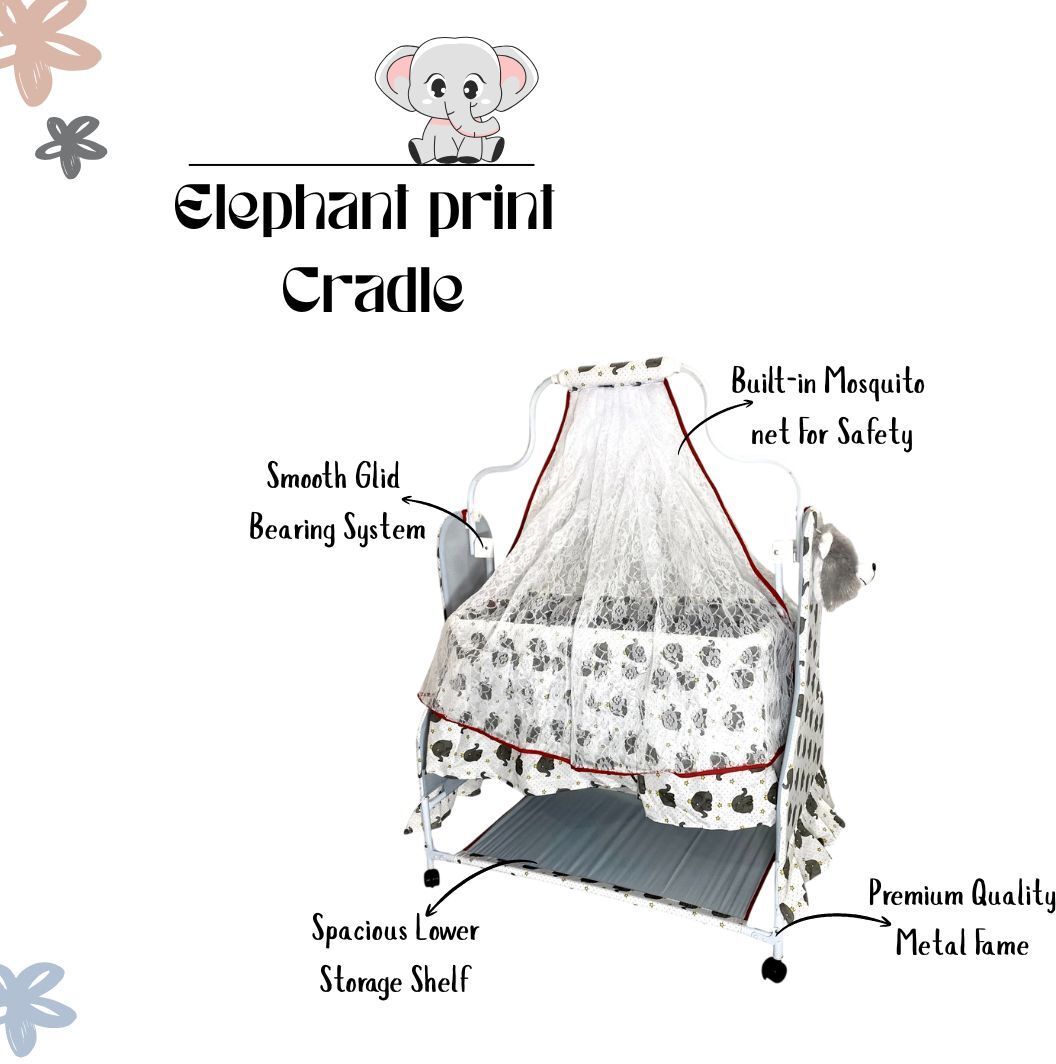 ms baby Premium Design Baby Cradle with Mosquito Net , Soft Bedding & End Cap Bassinet-picture-39