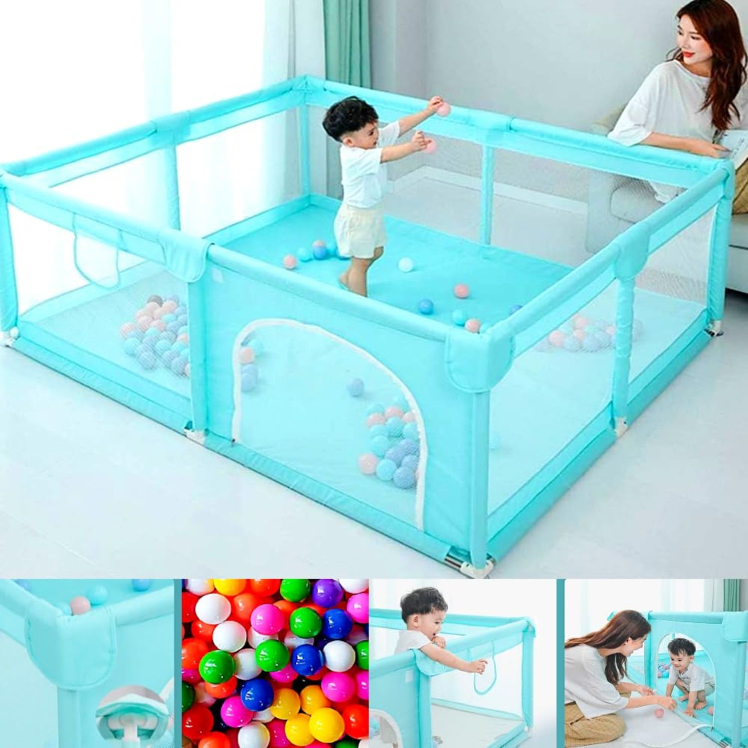 Baby playpen kids safety Mesh for Babies Toddler Infant play yard playarea fence Bassinet