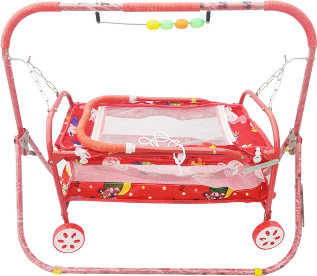 Baby bassinet for new born baby swing cradle cum stroller (model-C5) (color-Red) Bassinet-image-13