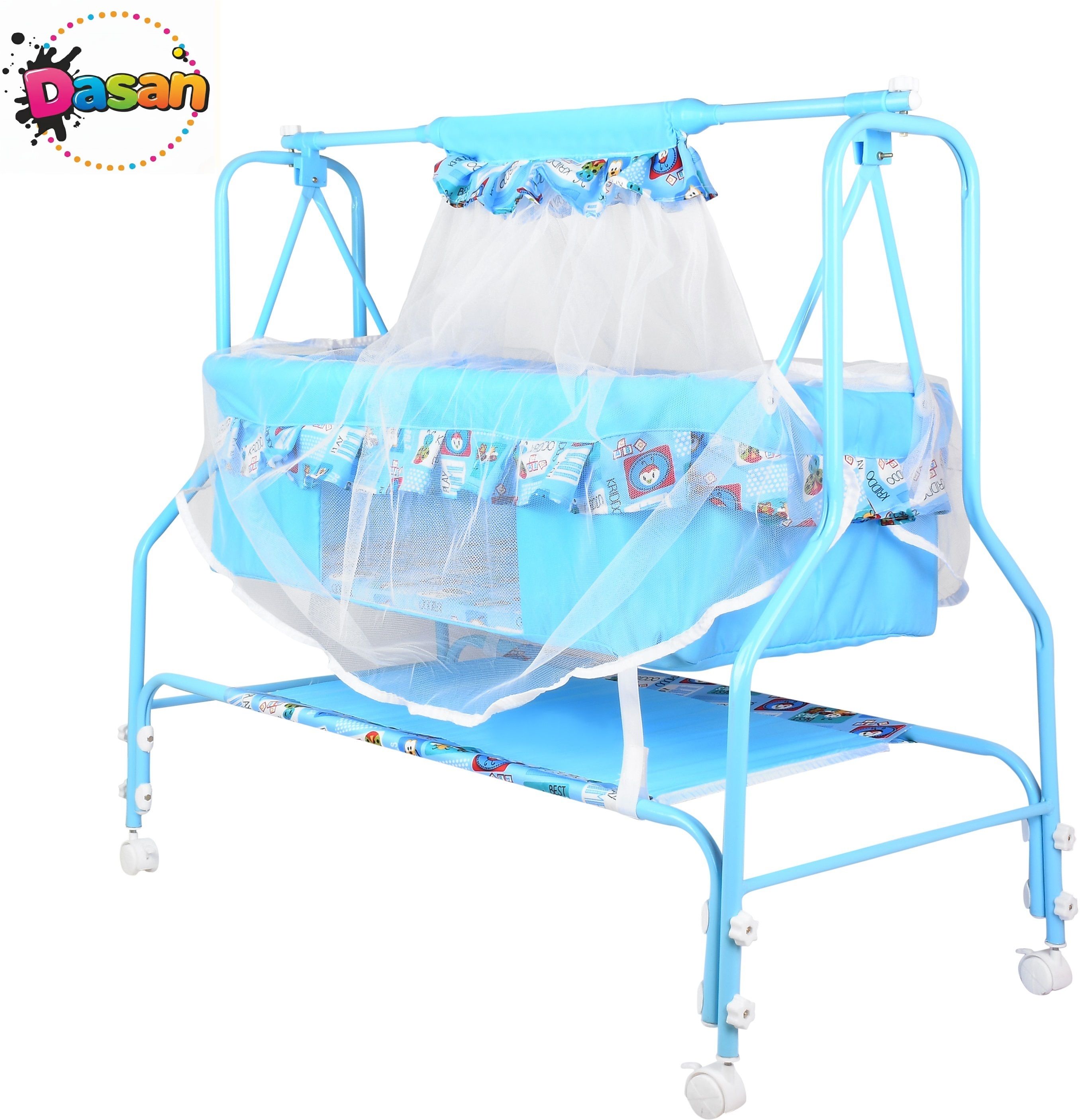 dasan Cradle for kids cradle for baby boy and girl Cradle With Swing & Mosquito Net-picture-45