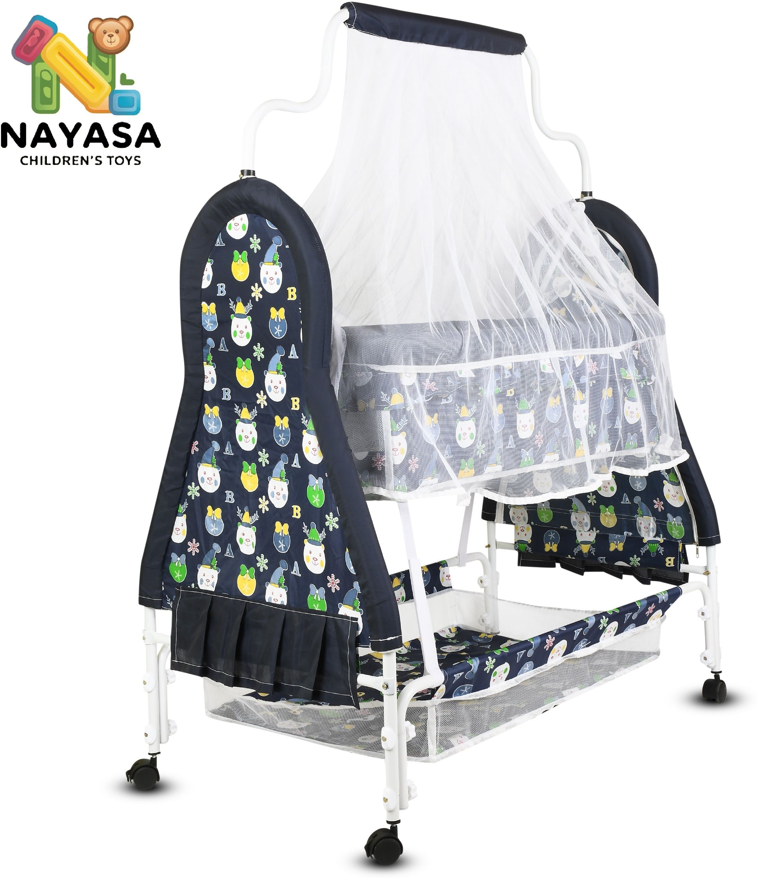 nayasa Cradle for kids cradle for baby boy and girl Cradle With Swing & Mosquito Net Bassinet-picture-30