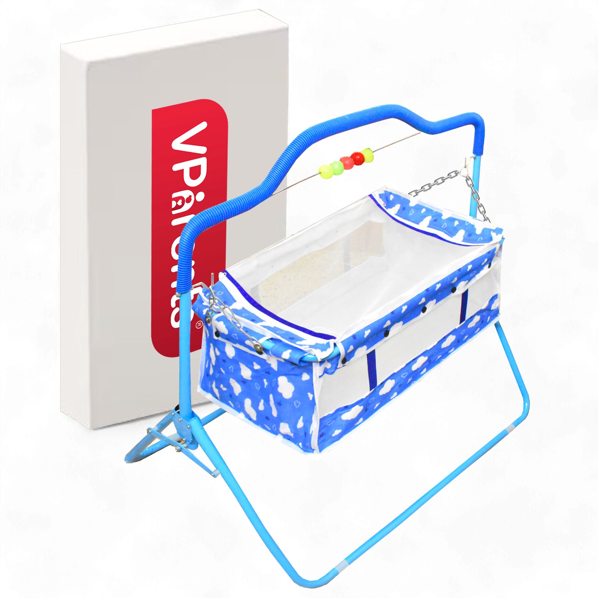 vparents Bunny New Born Baby Crib Bassinet cot Swing Cradle Jhula Palna (Blue) Cot-picture-19