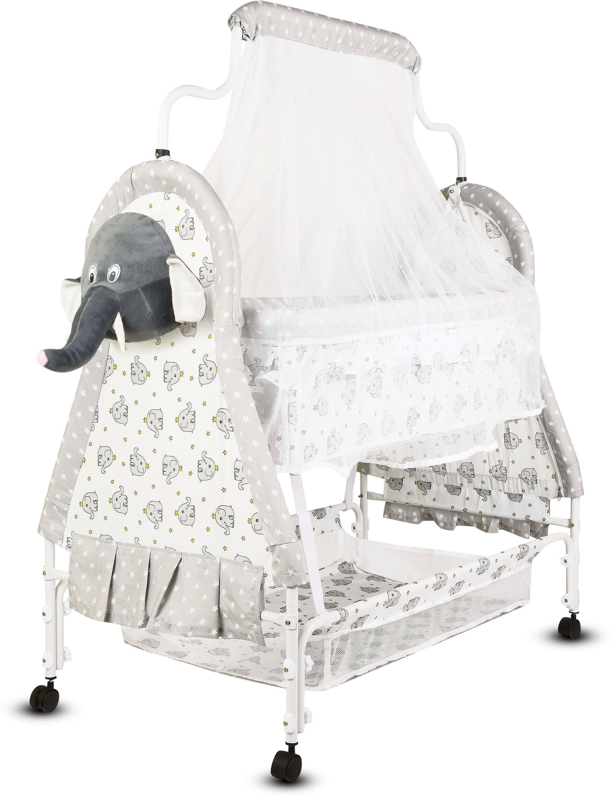 toyshoppee Cradle for kids cradle for baby boy and girl Cradle With Swing & Mosquito Net Bassinet-picture-37