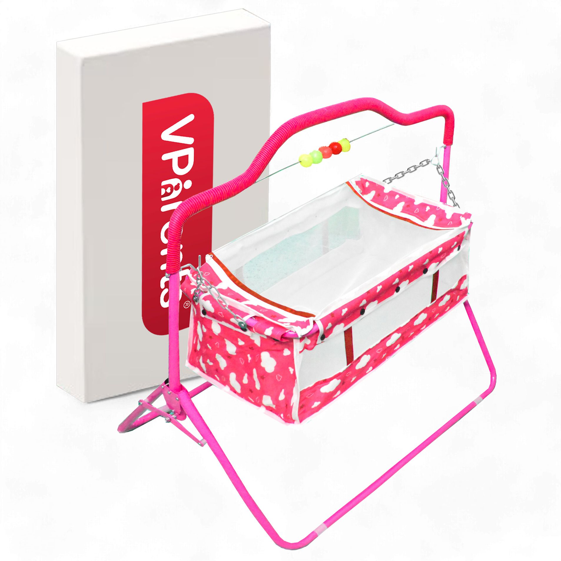 vparents Bunny New Born Baby Crib Bassinet cot Swing Cradle Jhula Palna (Pink) Cot-picture-11