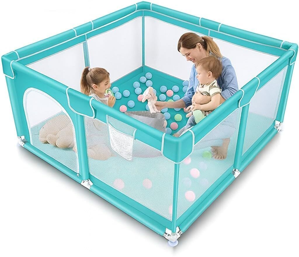 kartaharta Baby Playpen with Ball – Portable Play Yard with Breathable Mesh Panels Bassinet-picture-12