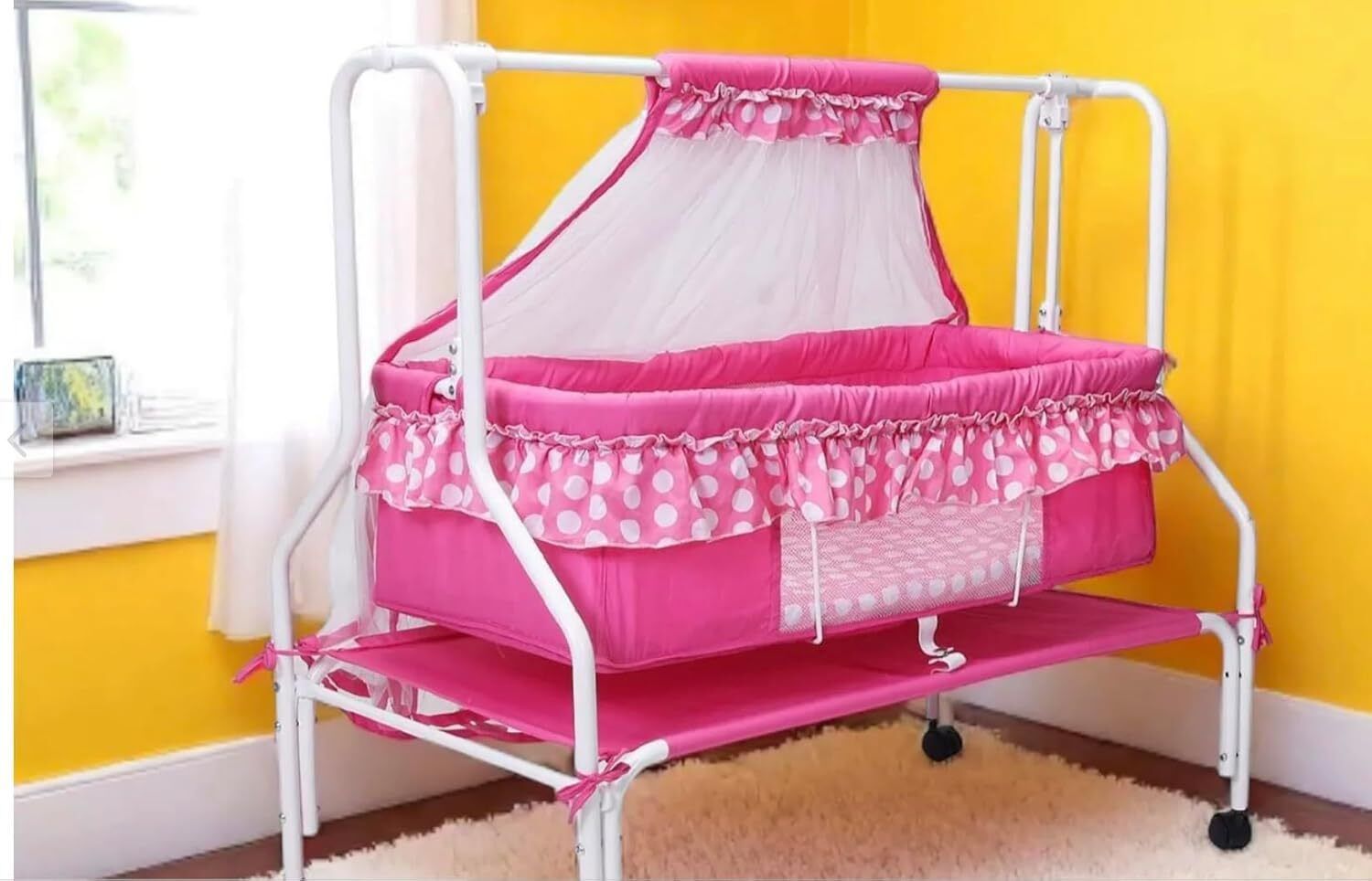 arpitasstore Premium Baby Cradle With Mosquito Net Cot-picture-43