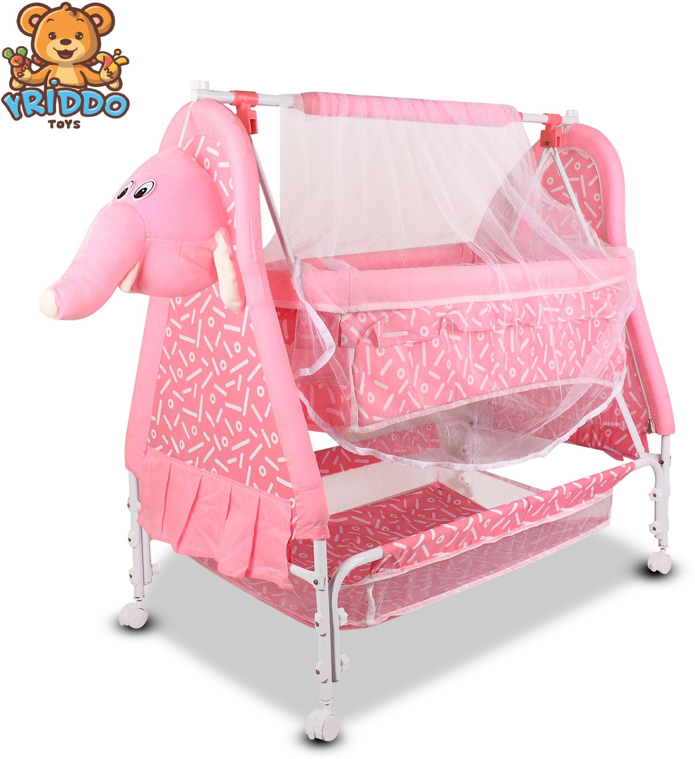kriddo Cradle for kids cradle for baby boy and girl Cradle With Swing & Mosquito Net-picture-13