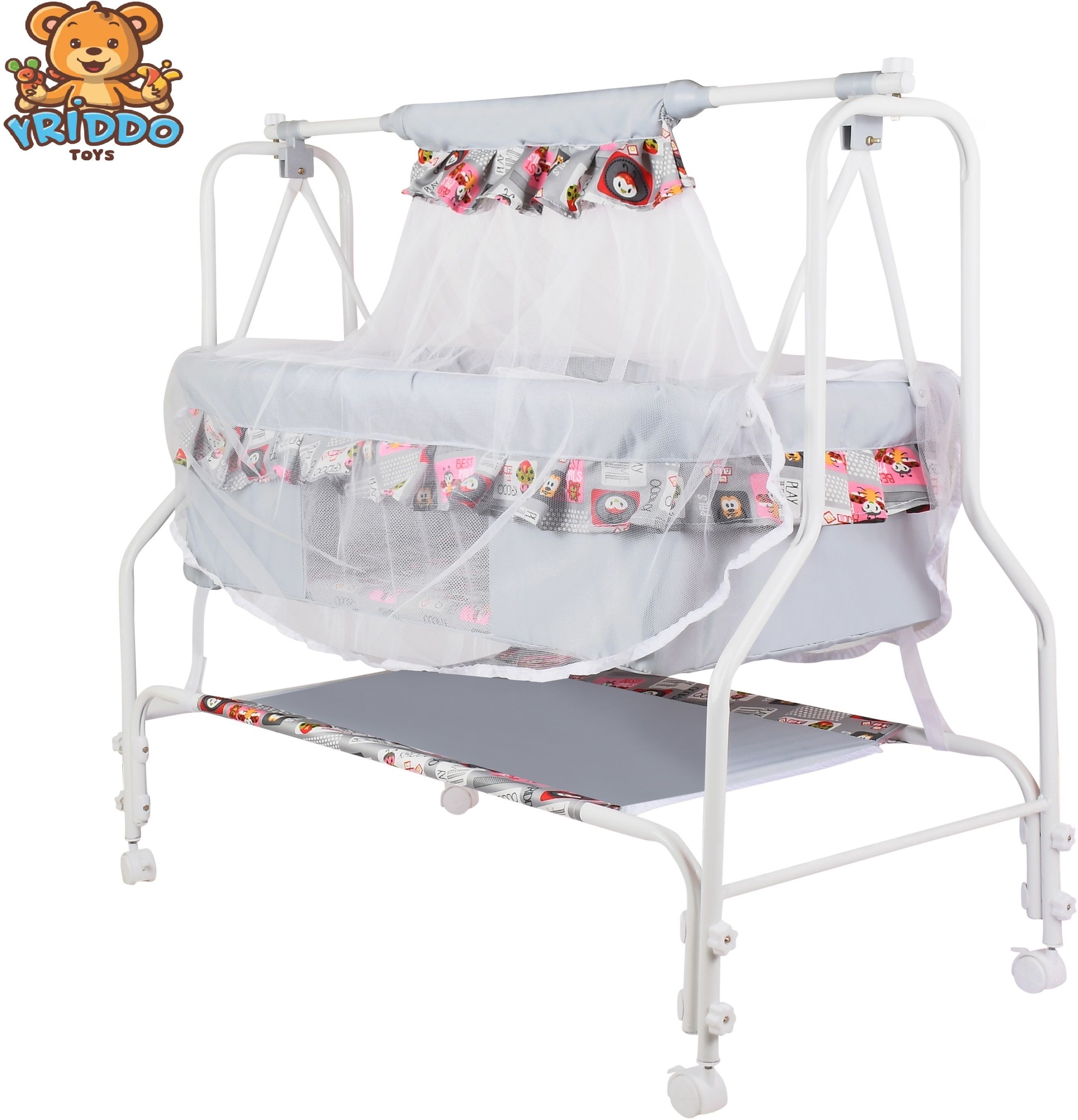kriddo Cradle for kids cradle for baby boy and girl Cradle With Swing & Mosquito Net-picture-16