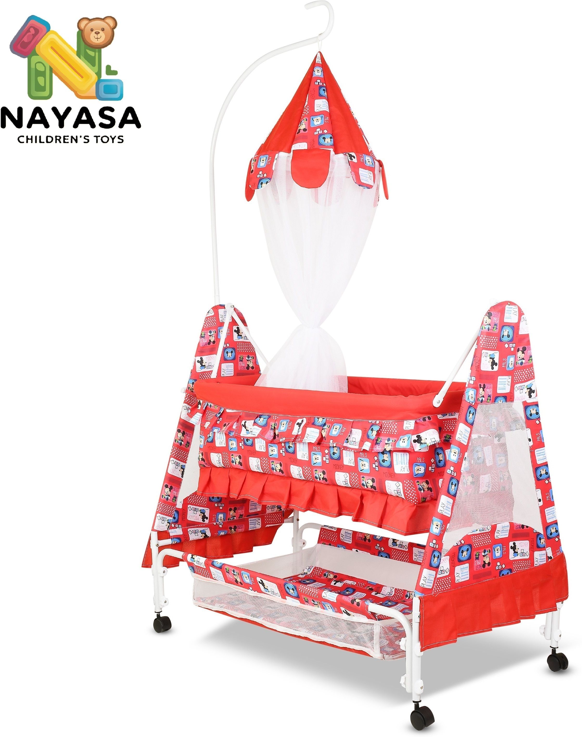 nayasa Cradle for kids cradle for baby boy and girl Cradle With Swing & Mosquito Net-picture-47