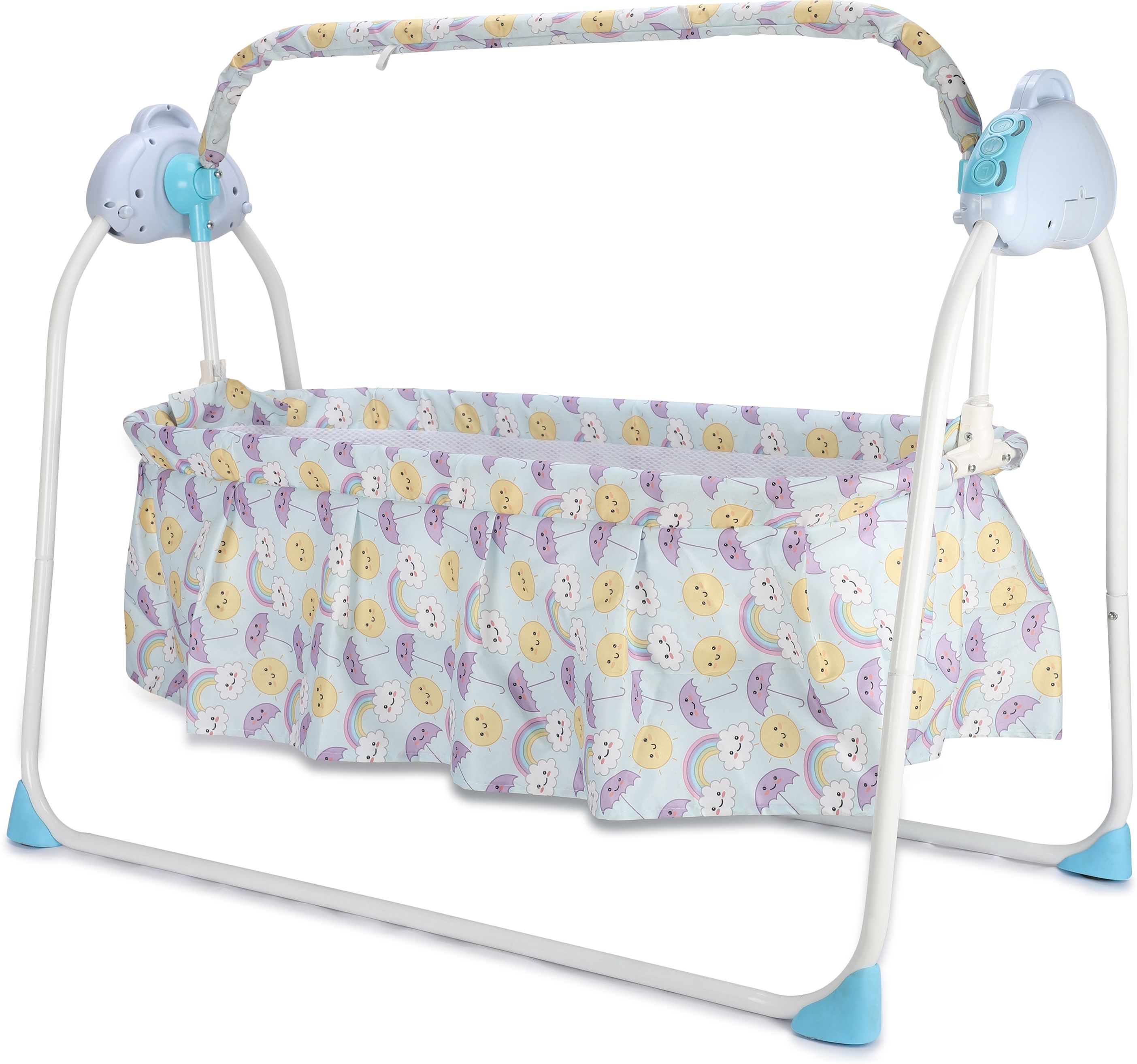 Baby Curdle Bassinet, Auto Swing with Remote Control, Built-in Music & Bluetooth Bassinet-image-10