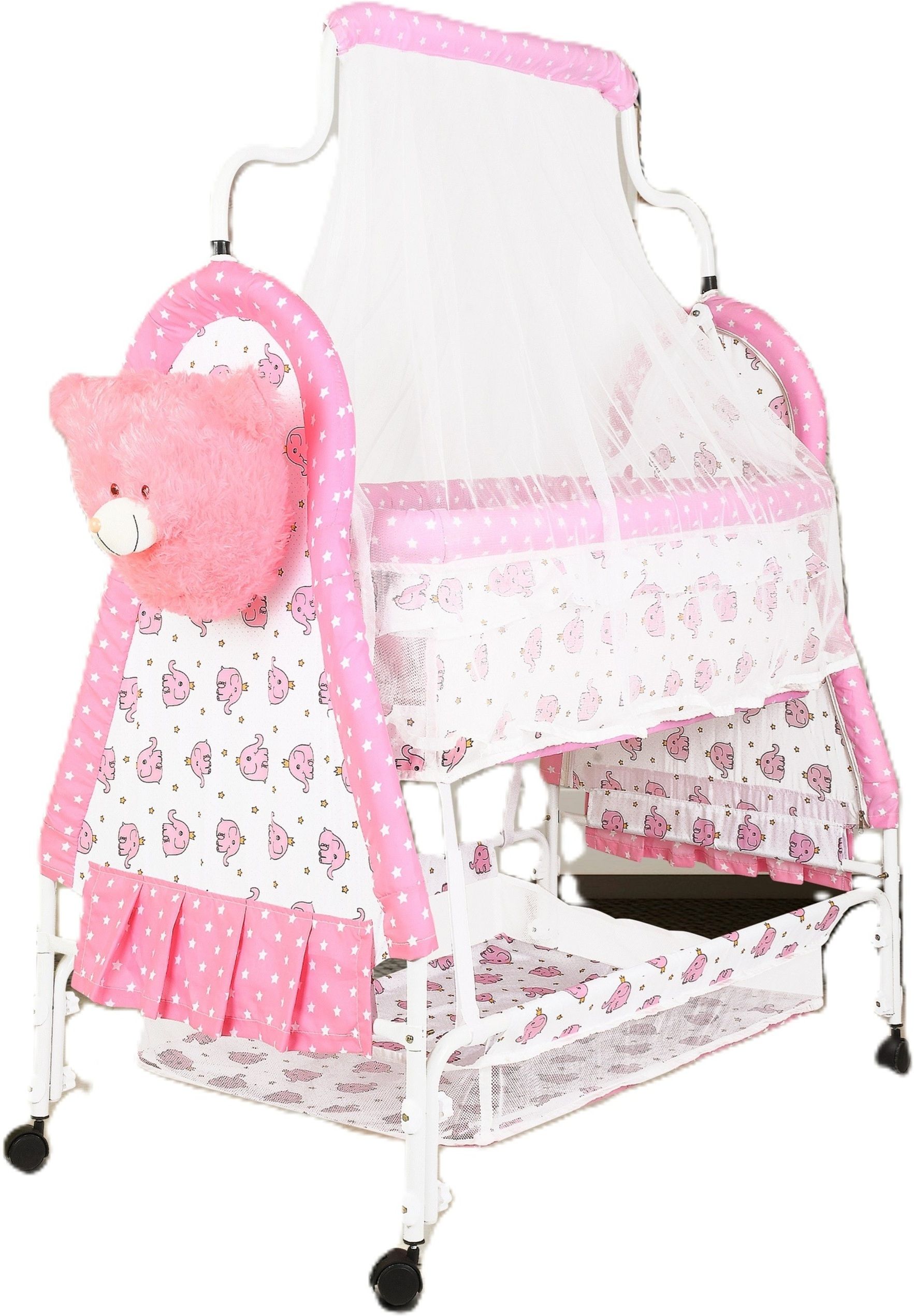 crew4 BEST QUALITY BABY CRADLE Jhula Cute Panda Face WITH SWING LOCK FUNCTION-picture-25