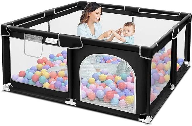 samusagya Baby Playpen with Ball – Portable Play Yard with Breathable Mesh Panels Cot-picture-13