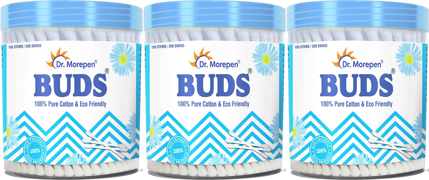 dr. morepen Cotton Ear Buds 100 Pcs Pack of 3, 100% Pure Cotton Swabs-picture-10
