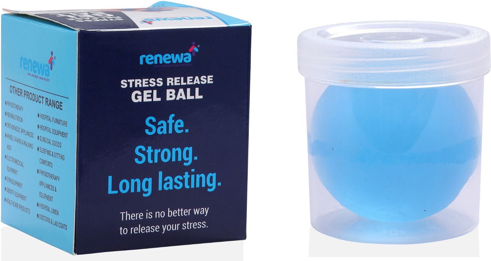 Gel Ball Safe Strong Long lasting for Wrist Muscles Post fracture exercise Blue-image-24