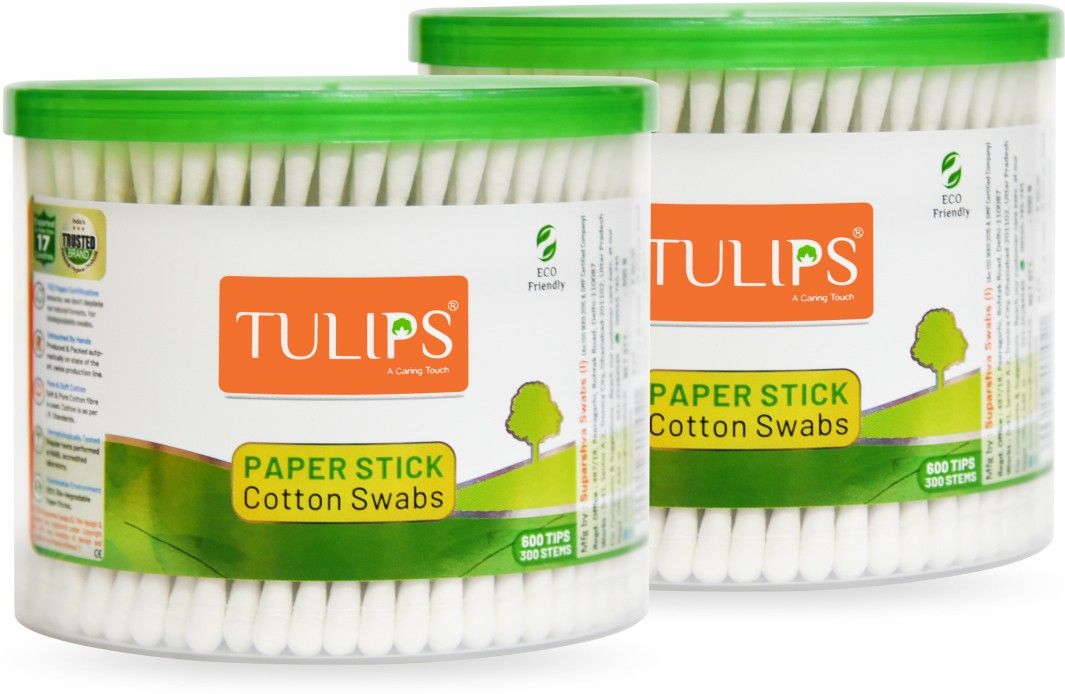 Cotton Ear Buds {Pack of 2} with White PAPER Stick, 300 Sticks in a Box
