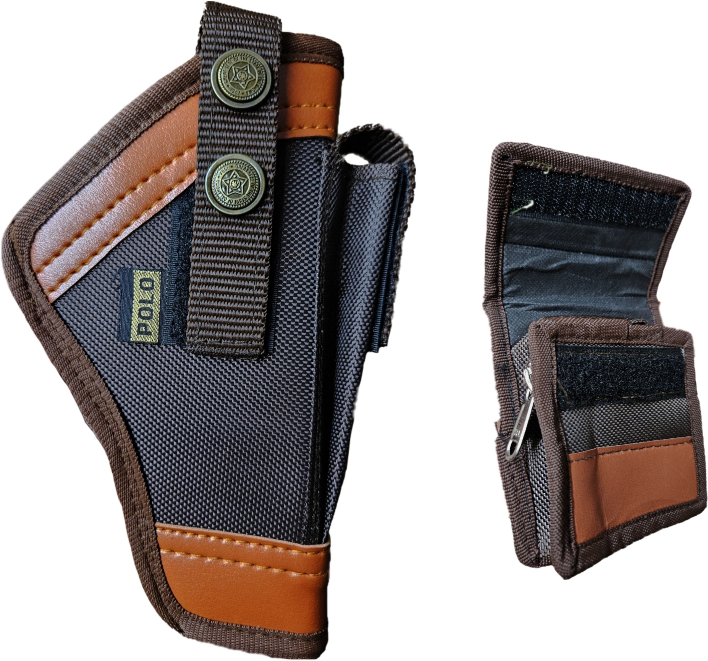 Nylon 9 mm Revolver Pistol Racquet Brown Carry Case Pouch, Pistol/Gun Cover Free Size-image-14
