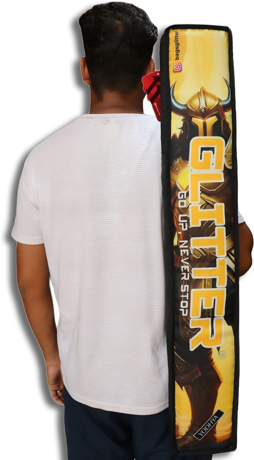 glitter CRICKET BAT COVER YODHA GOLDEN FULL PADDED WITH MOBILE POCKET Bat Cover Free Size-picture-23
