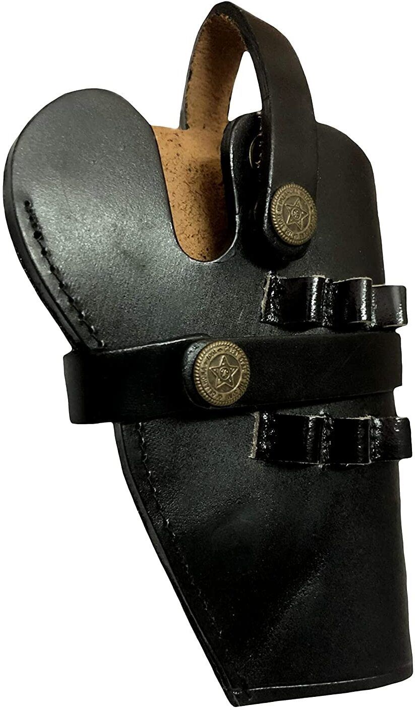 Black Lethr 32 Bore Pisto Cover Pistol/Gun Cover Free Size