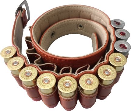 12 Bore Cartridges Leather™ Belt Racquet Carry Case/Cover Free Size